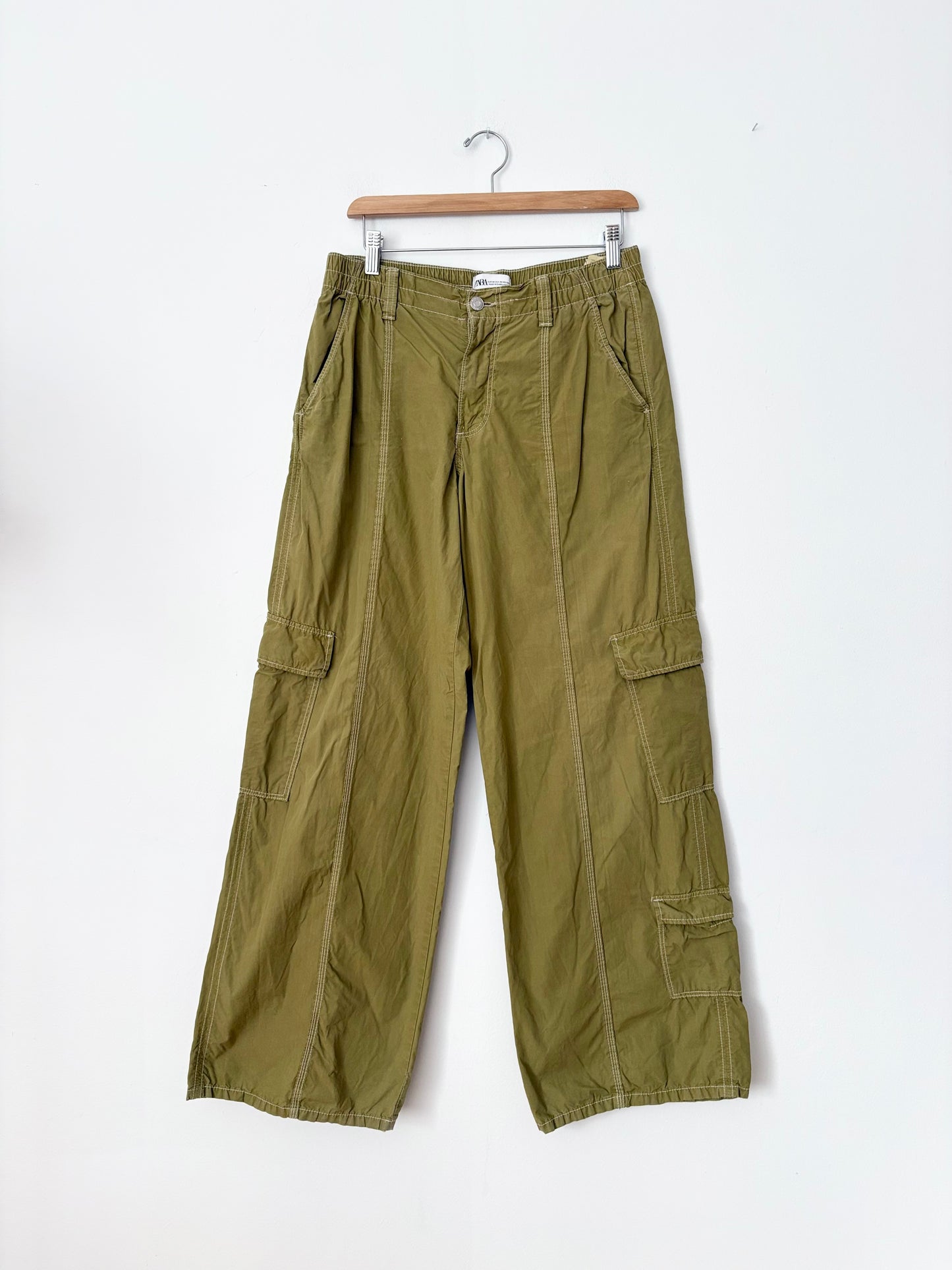 Cargo large à taille mi-haute Zara, taille M