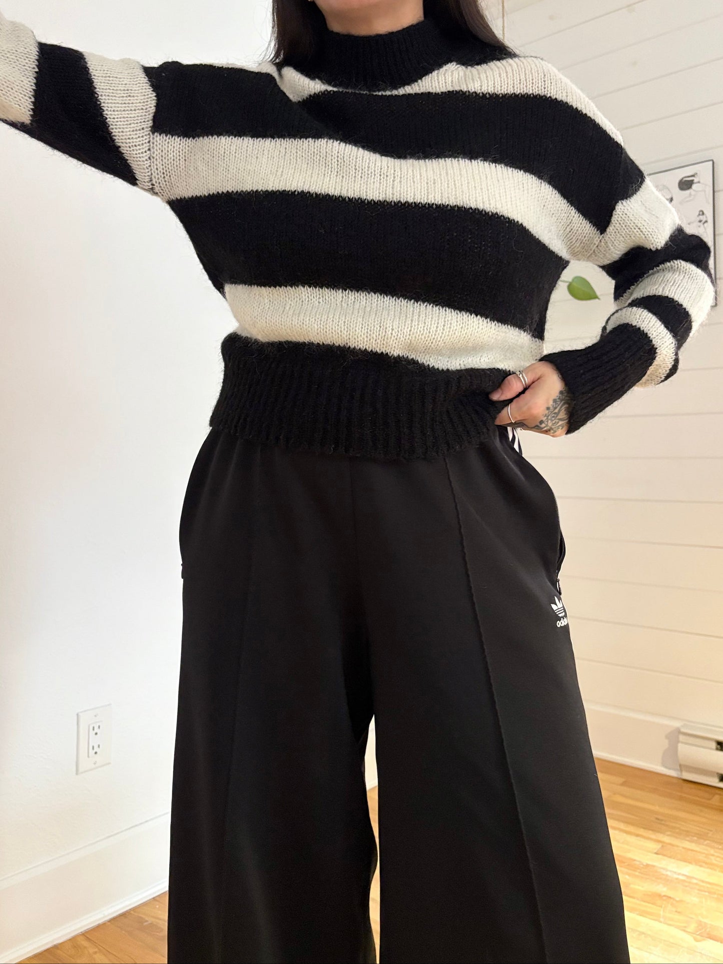 Frank & oak wool mohair blend stripe sweater S/M