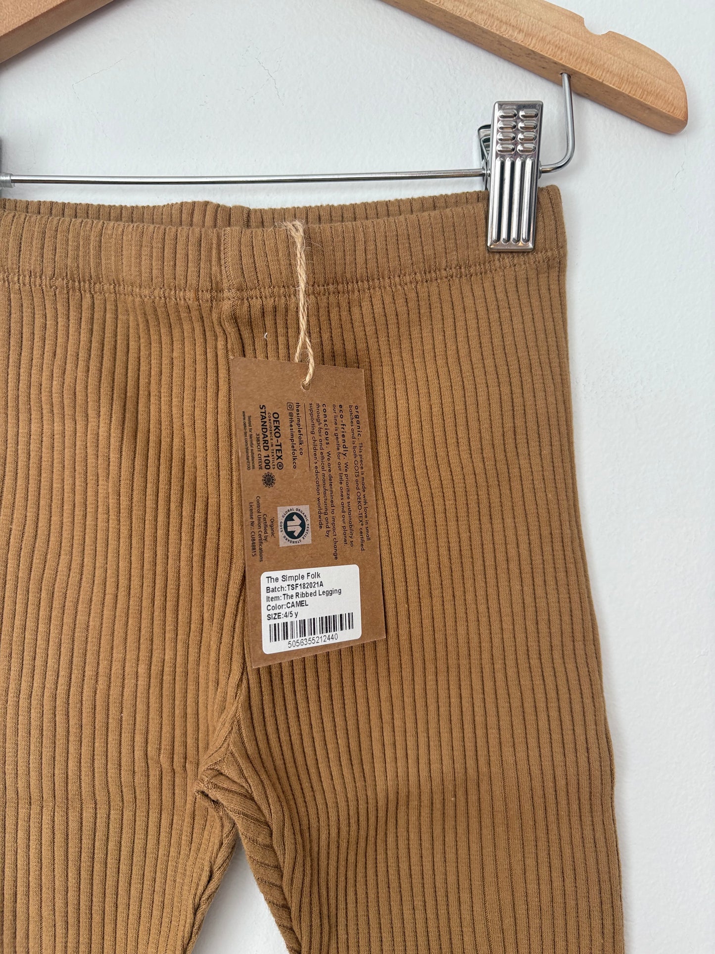 The simple folk ribbed legging in camel *Multiple sizes*