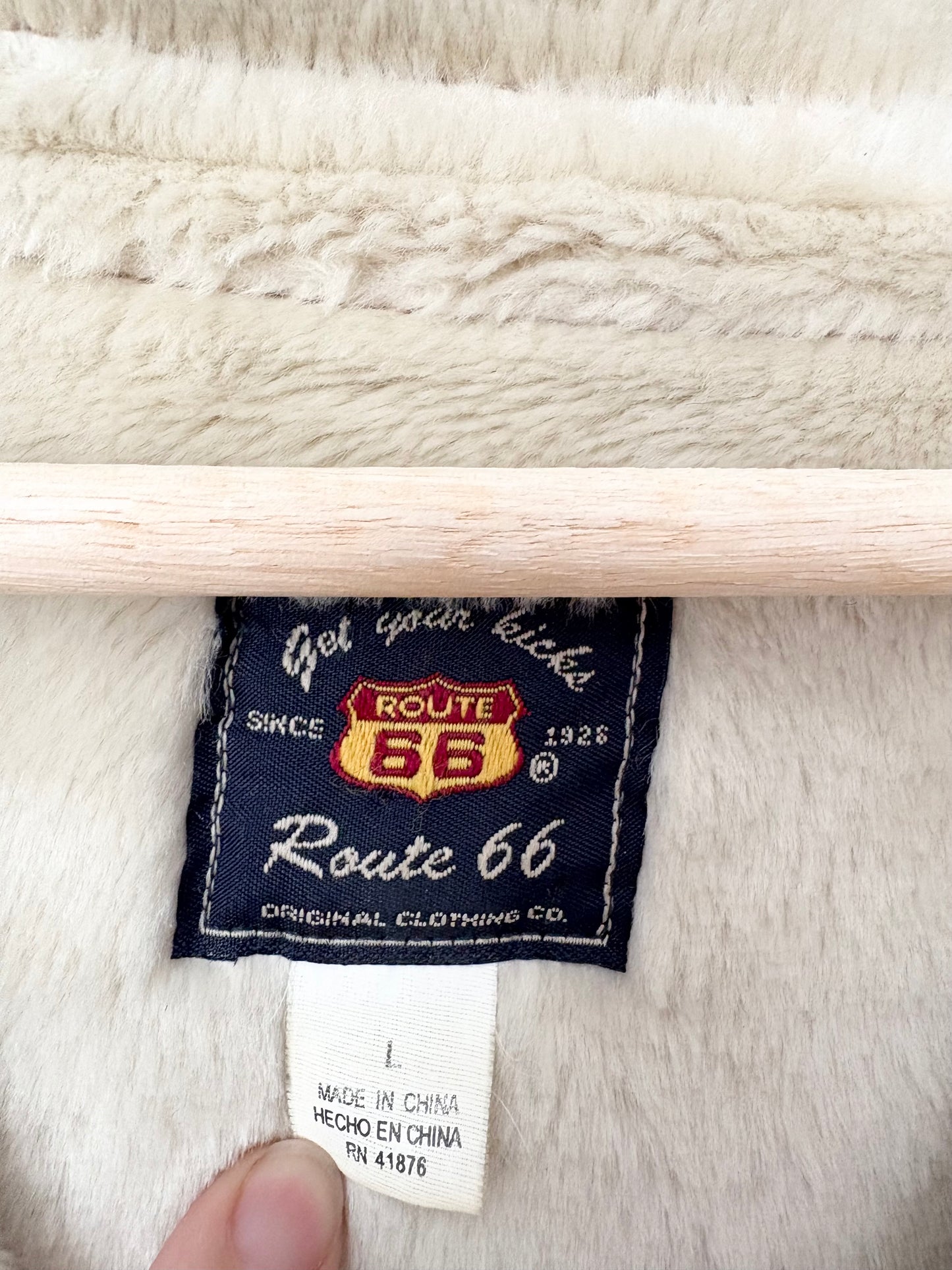 Manteau en peau lainée vintage Route 66, taille L