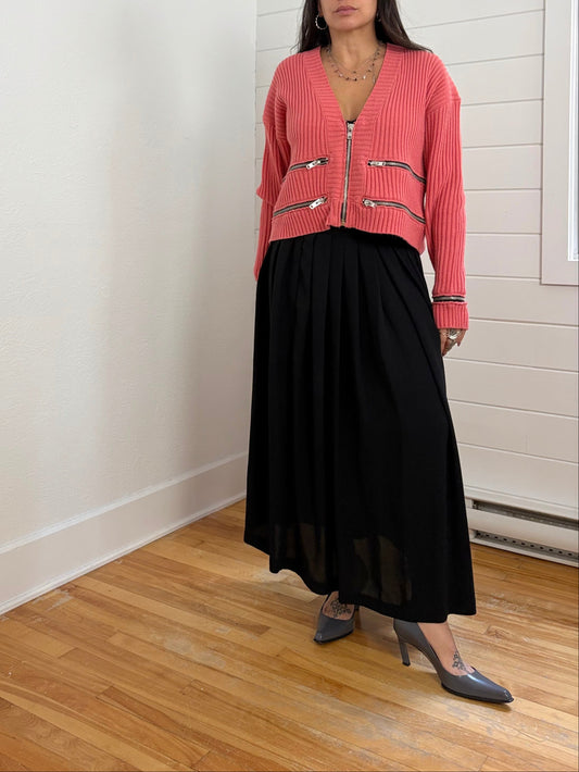 Cardigan zippé en maille côtelée The Ragged Priest Censor Taille S