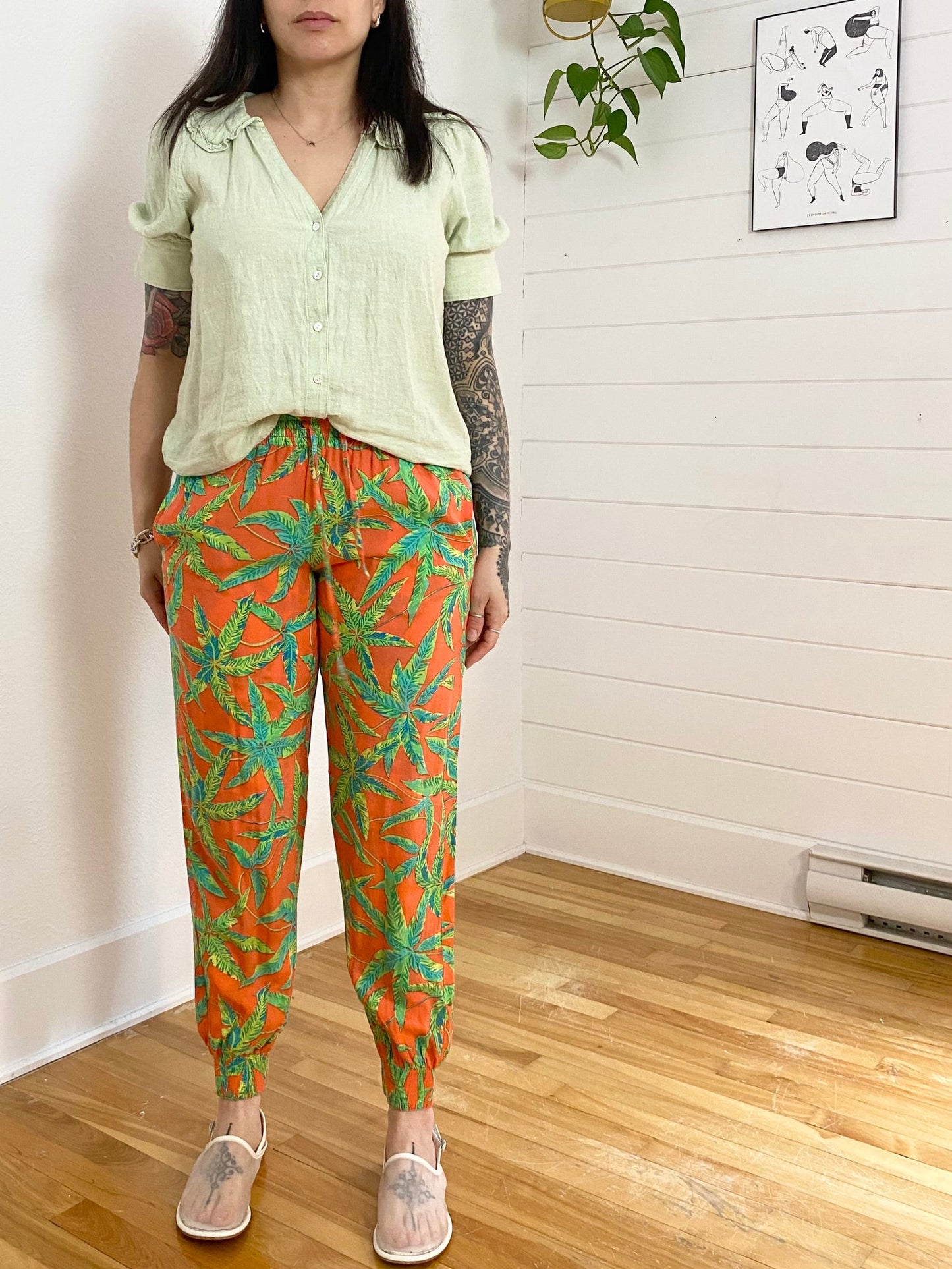 Lovers and friends palm leaf pants Small