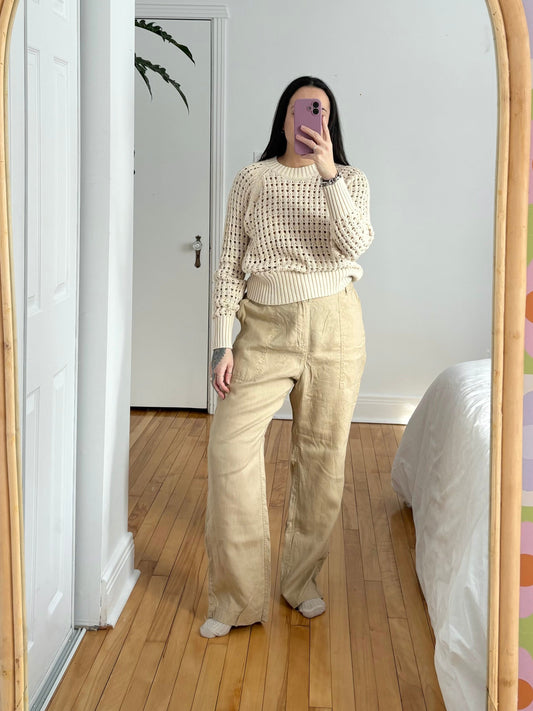 J.Crew pointelle crewneck sweater Medium