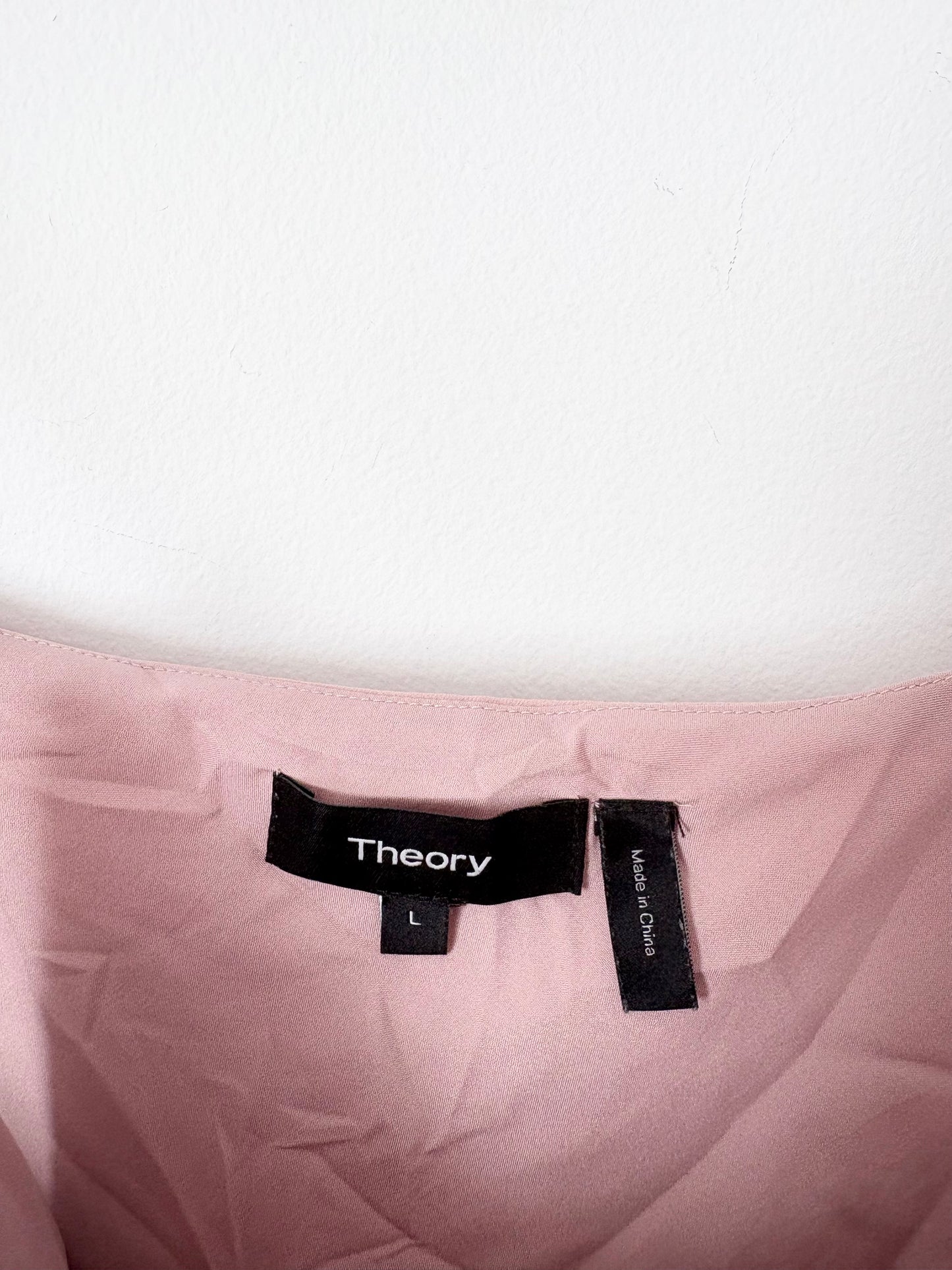 Theory Teah dusty pink silk tank top Large