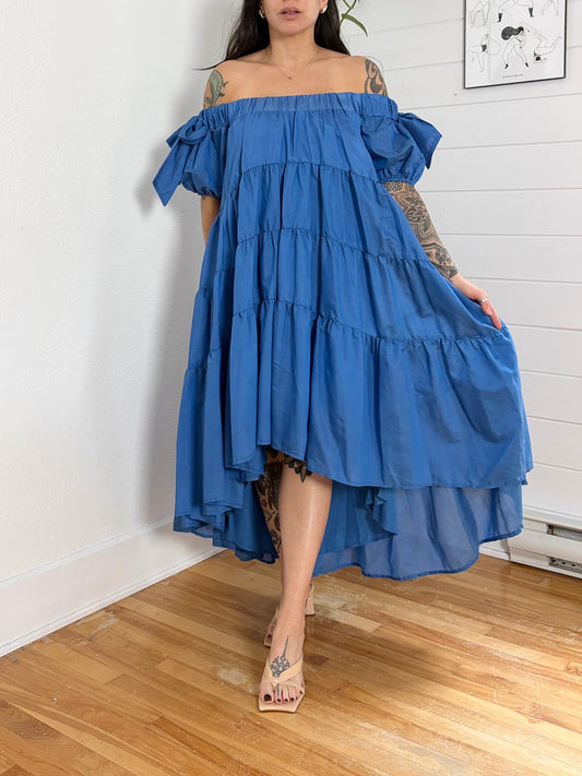 Anthropologie off shoulder tiered midi dress Medium