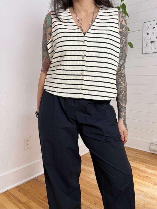 Haver & Blair linen blend stripe vest XL