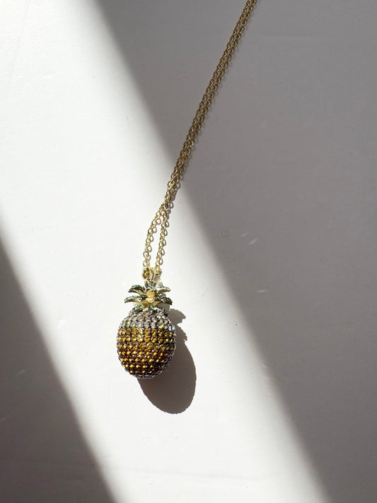 Noir NYC gold pineapple necklace
