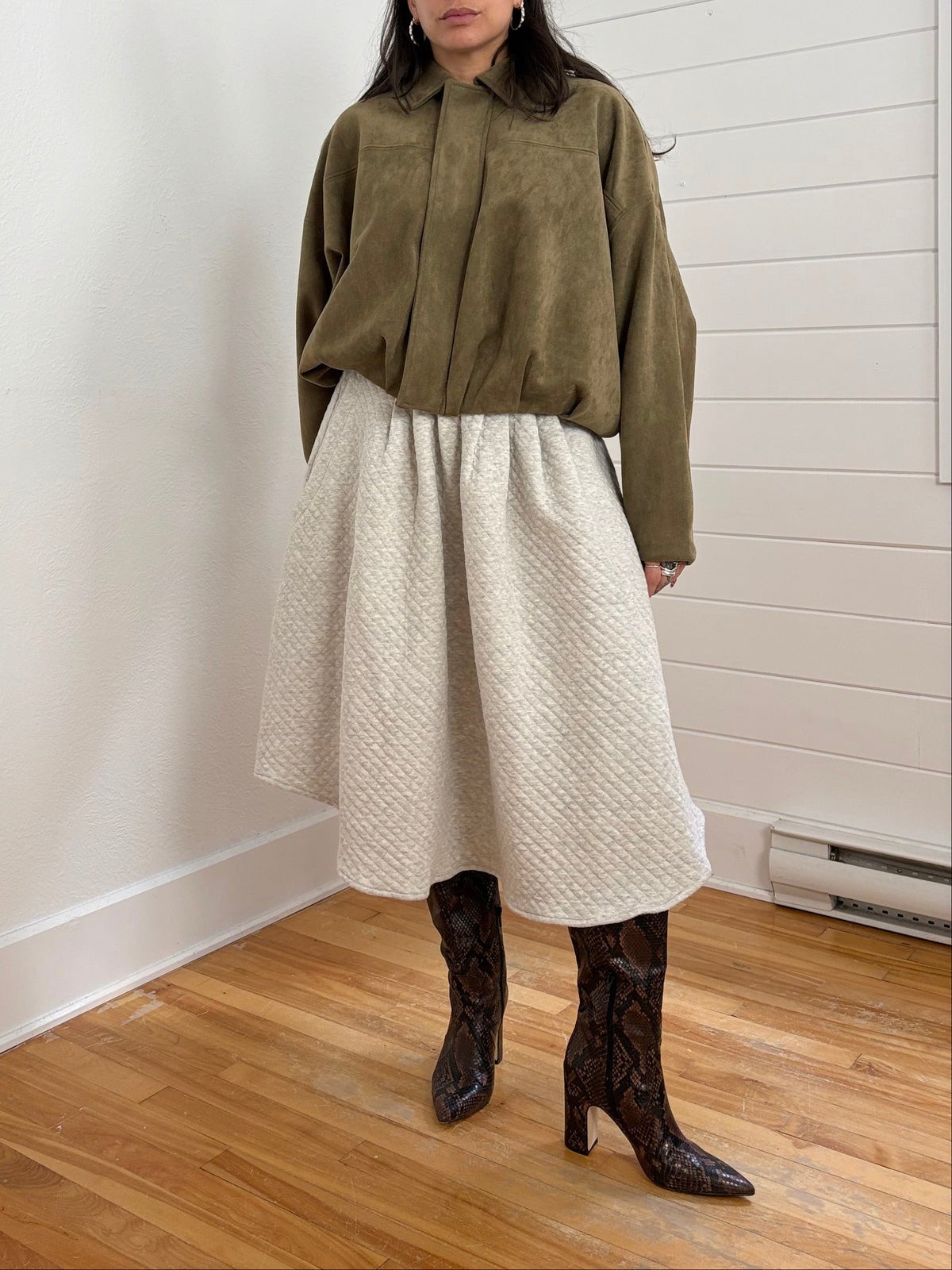 Atelier B quilted midi skirt Large