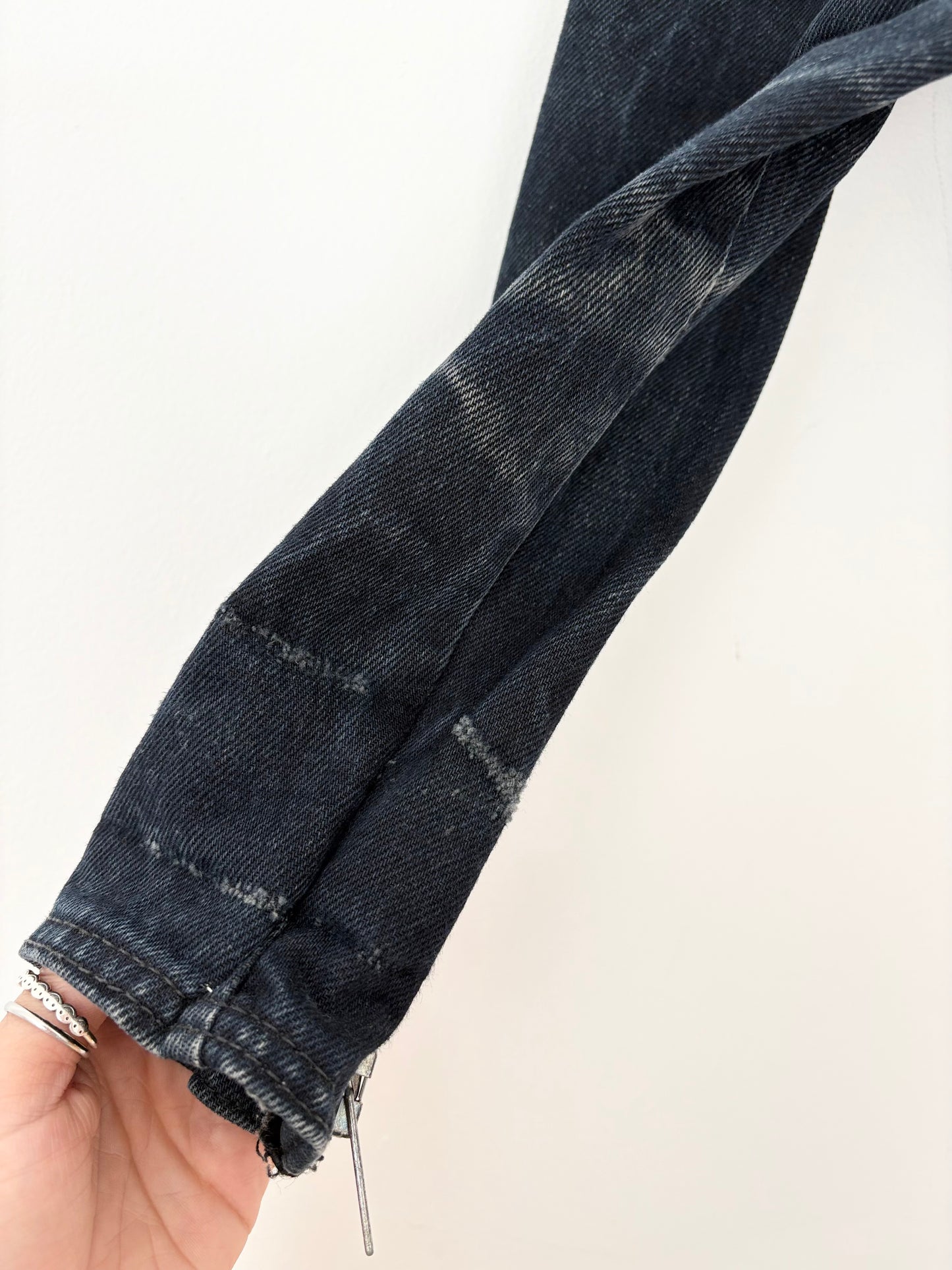 Veste de motard en jean Parasuco vintage S/M