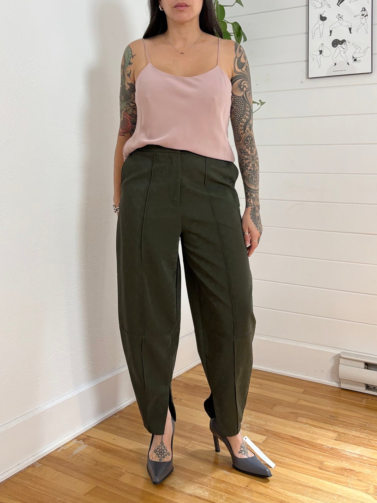 Ronny Kobo Kimara faux suede balloon pants Medium