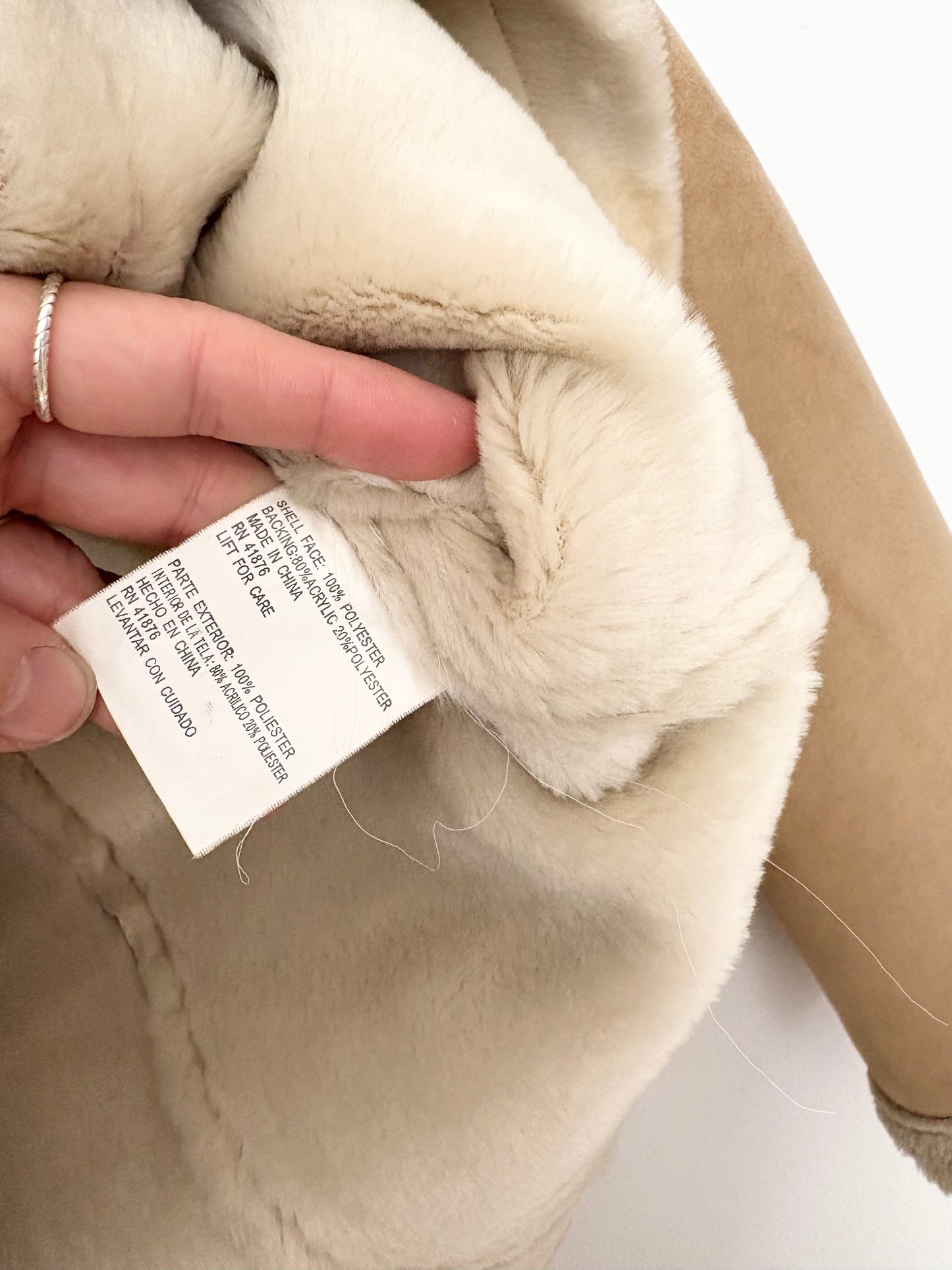 Manteau en peau lainée vintage Route 66, taille L