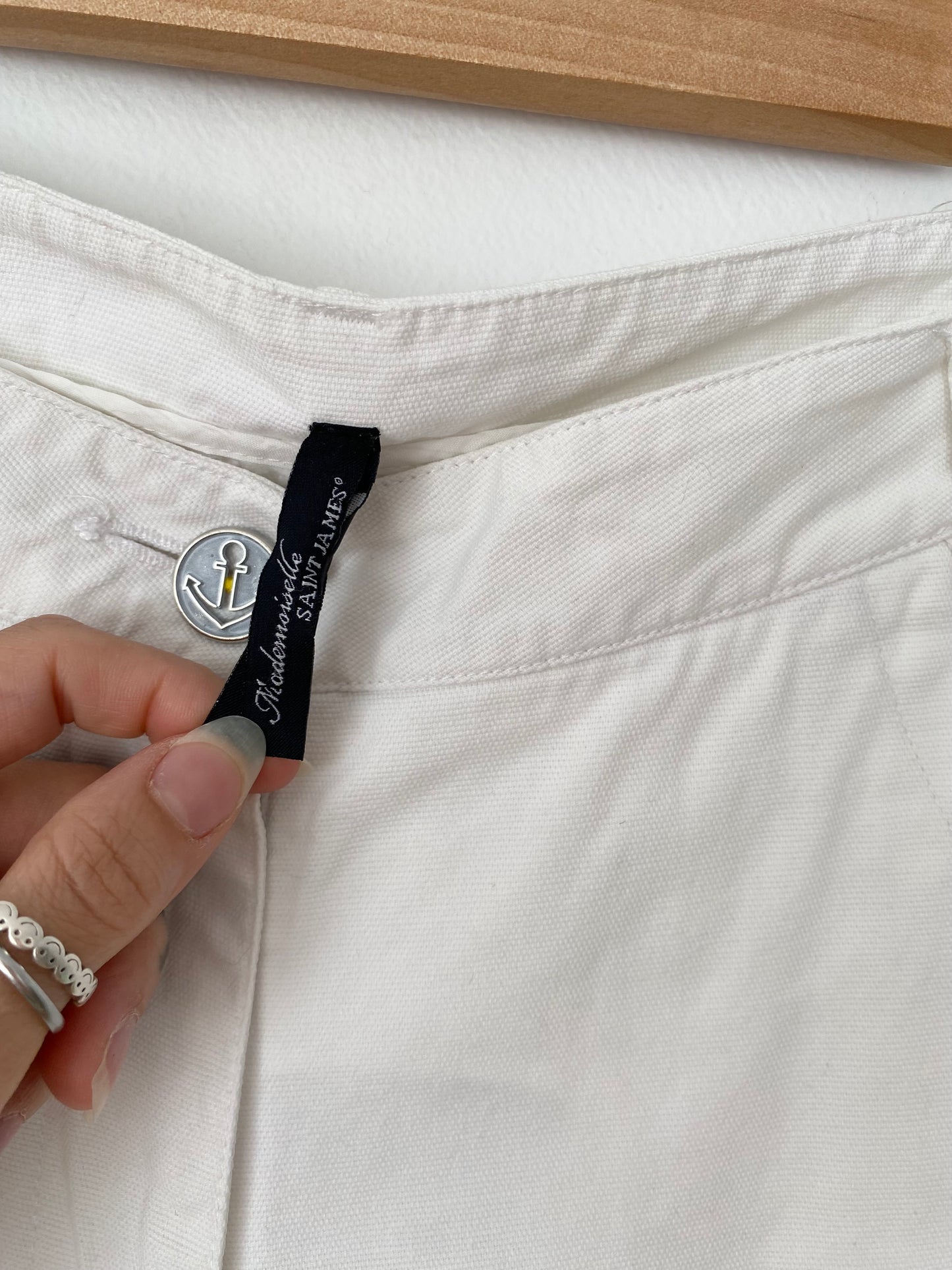 Saint James white canvas wide leg pants W29
