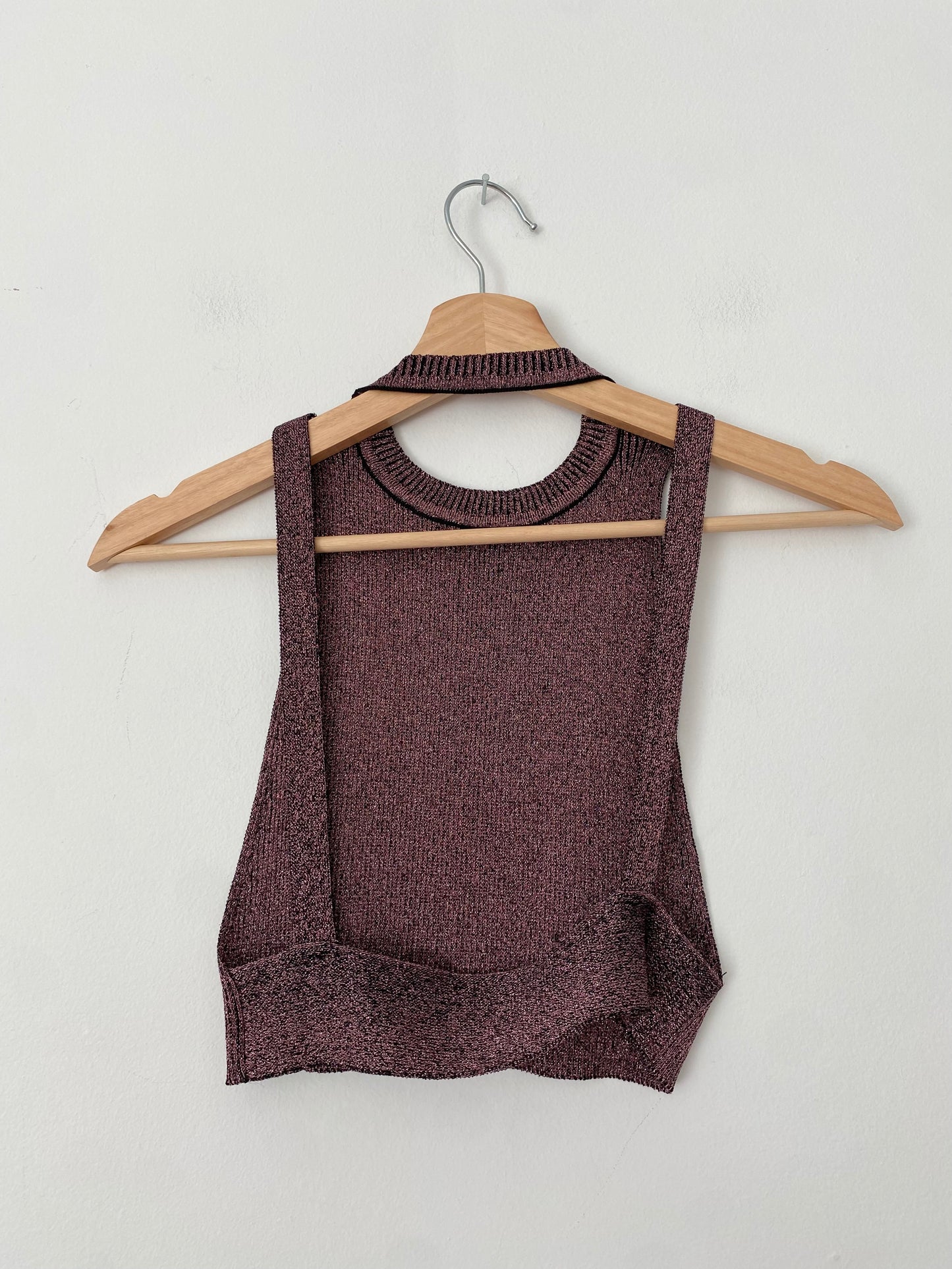 Zara metallic open back top Medium