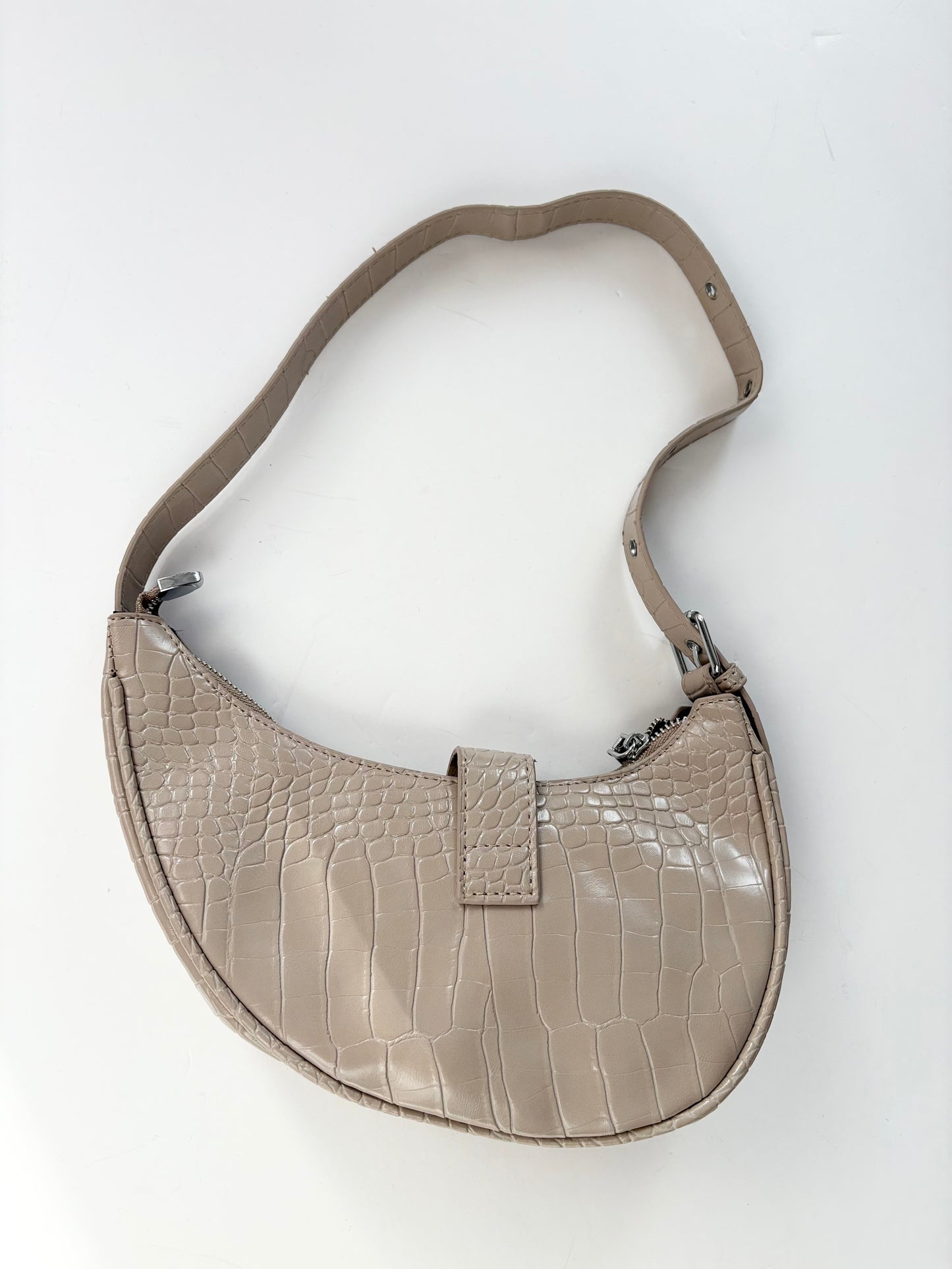 8 other reasons crescent buckle bag in croc