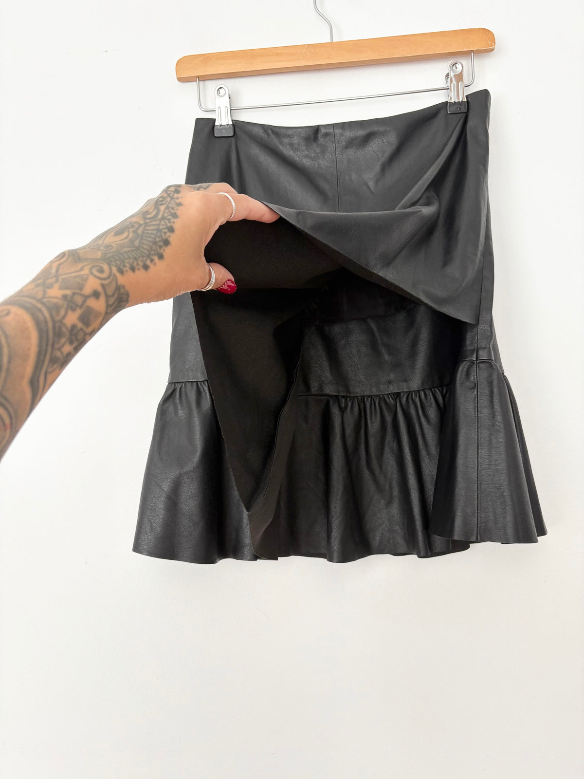 Rebecca Taylor vegan leather mini skirt W26/27