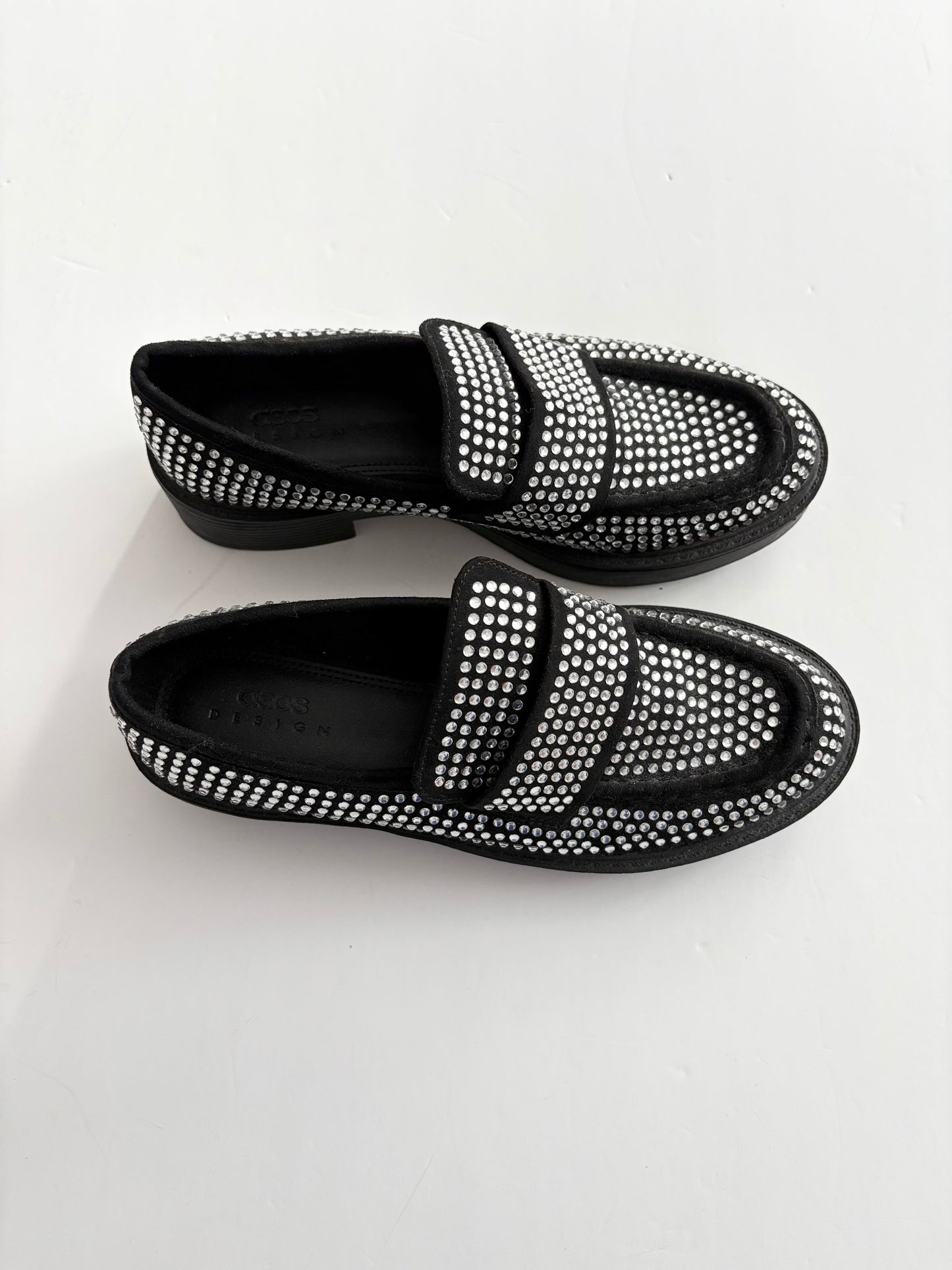 Asos chunky rhinestone loafers EUR36