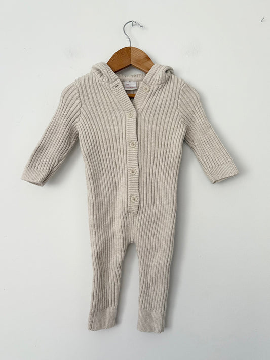 Hanna Anderson knit bear onesie 6-12 months