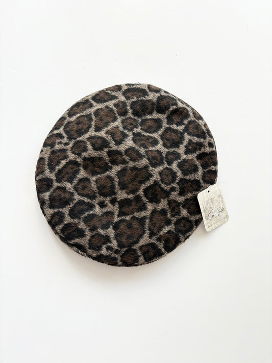 Free People X Understated Leather penny leopard beret