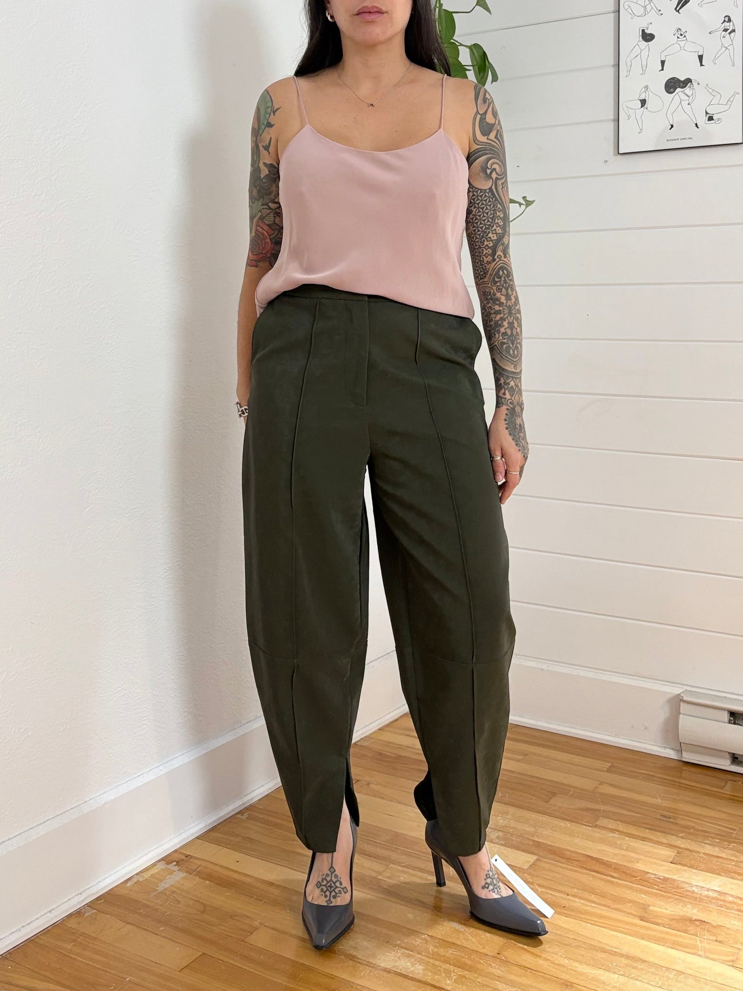 Theory Teah dusty pink silk tank top Large