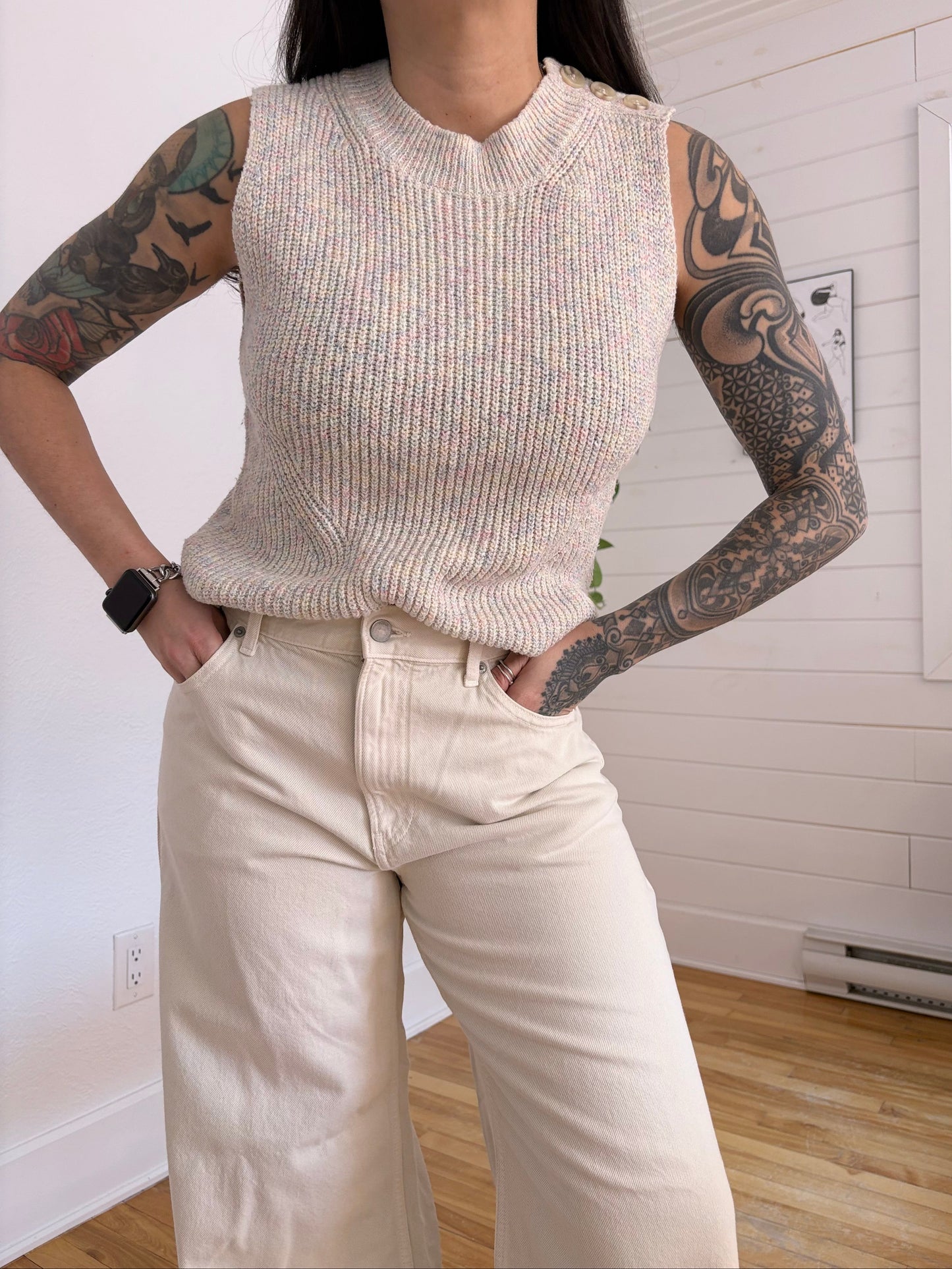 Gilet en maille arc-en-ciel Michael Stars, taille XS/S