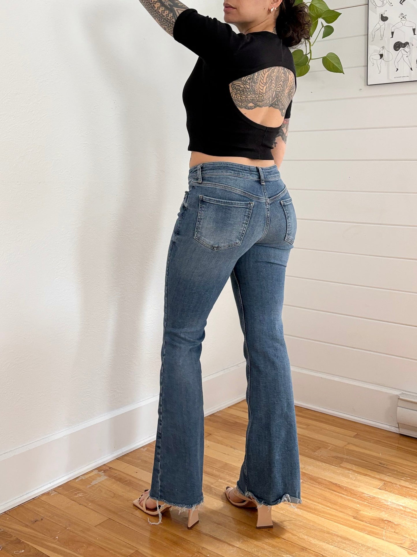 Jean patte d'éléphant taille basse Free People W29