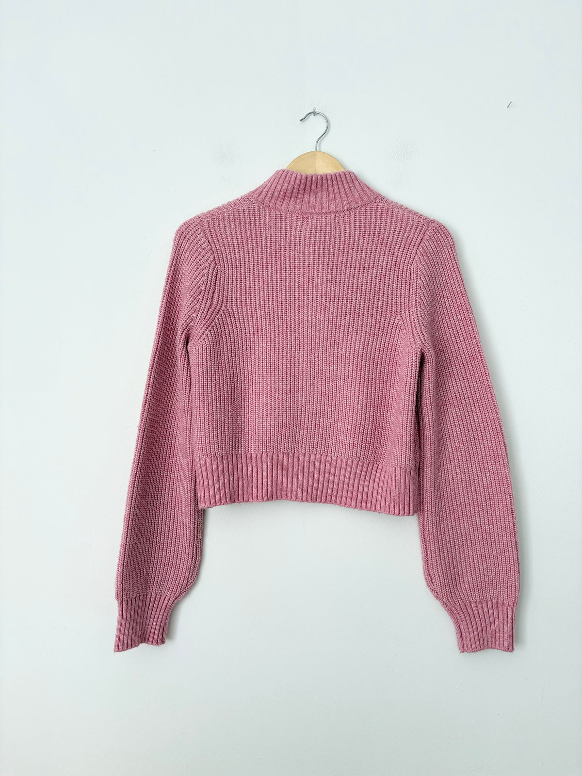 William Rast pink zip up knit sweater Large
