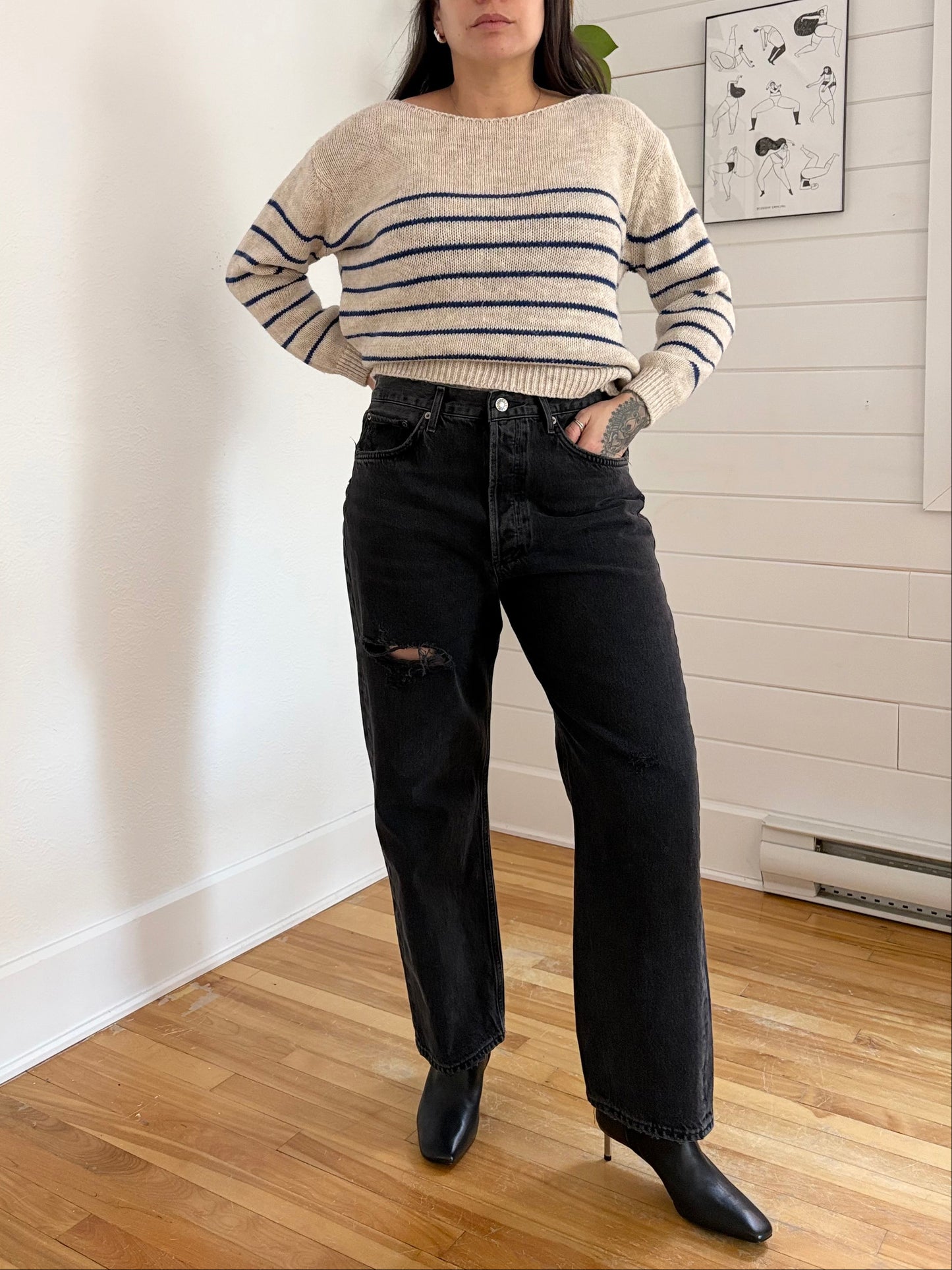 Pull rayé Nina Kendosa Wladimir style pêcheur, taille S/M