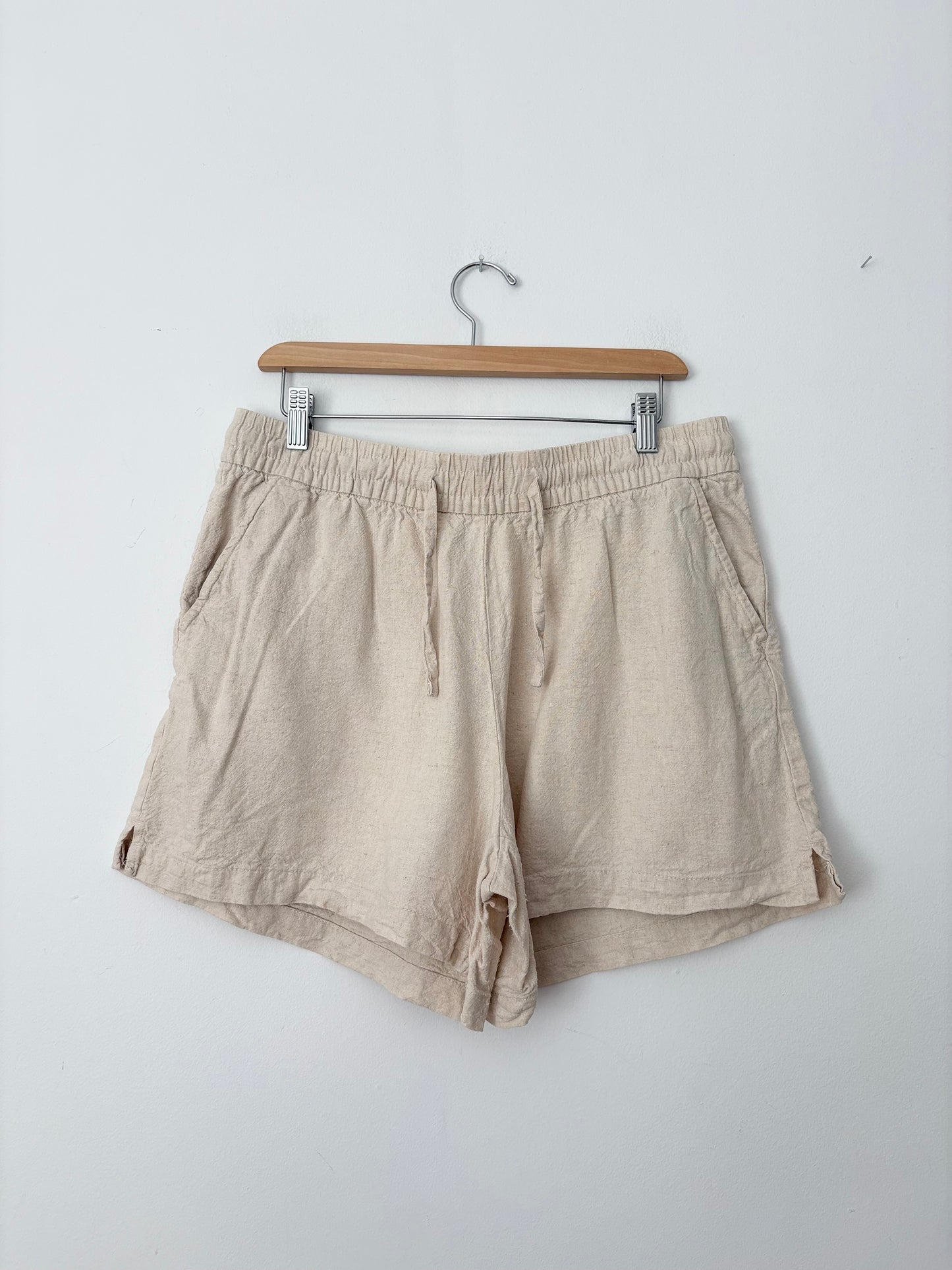 ICHI linen loose fit shorts Large