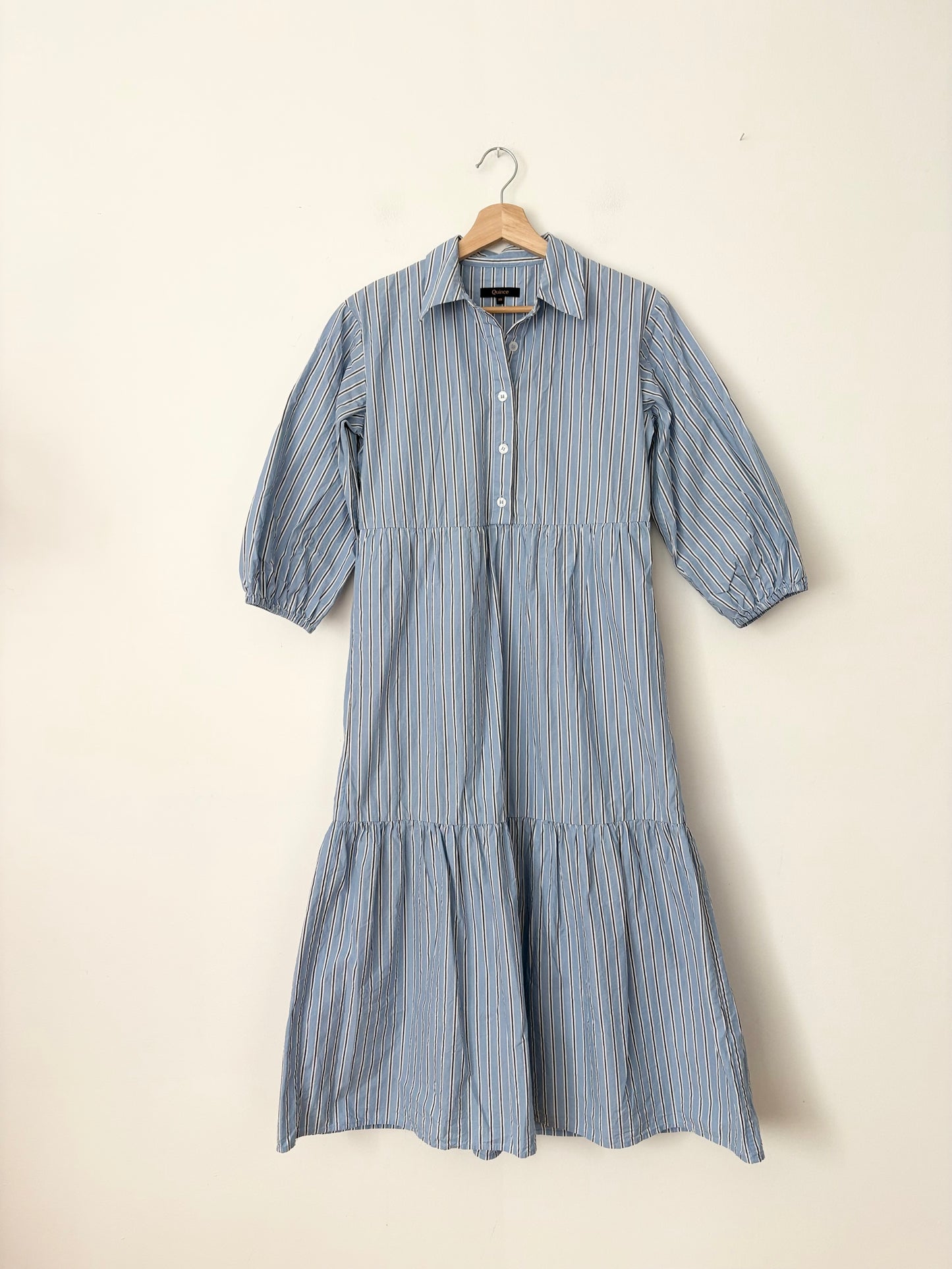 Robe midi rayée en coton bio Quince, taille XS