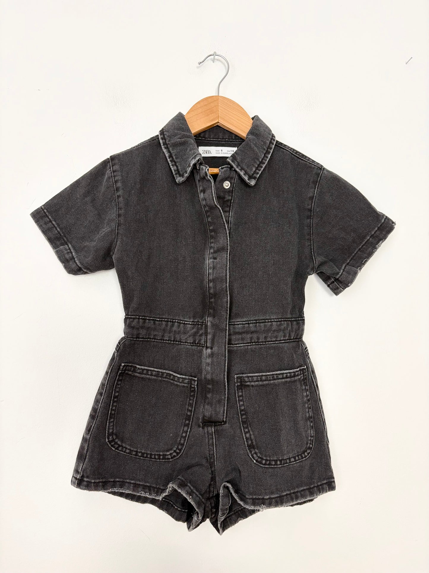 Zara denim short romper 6Y