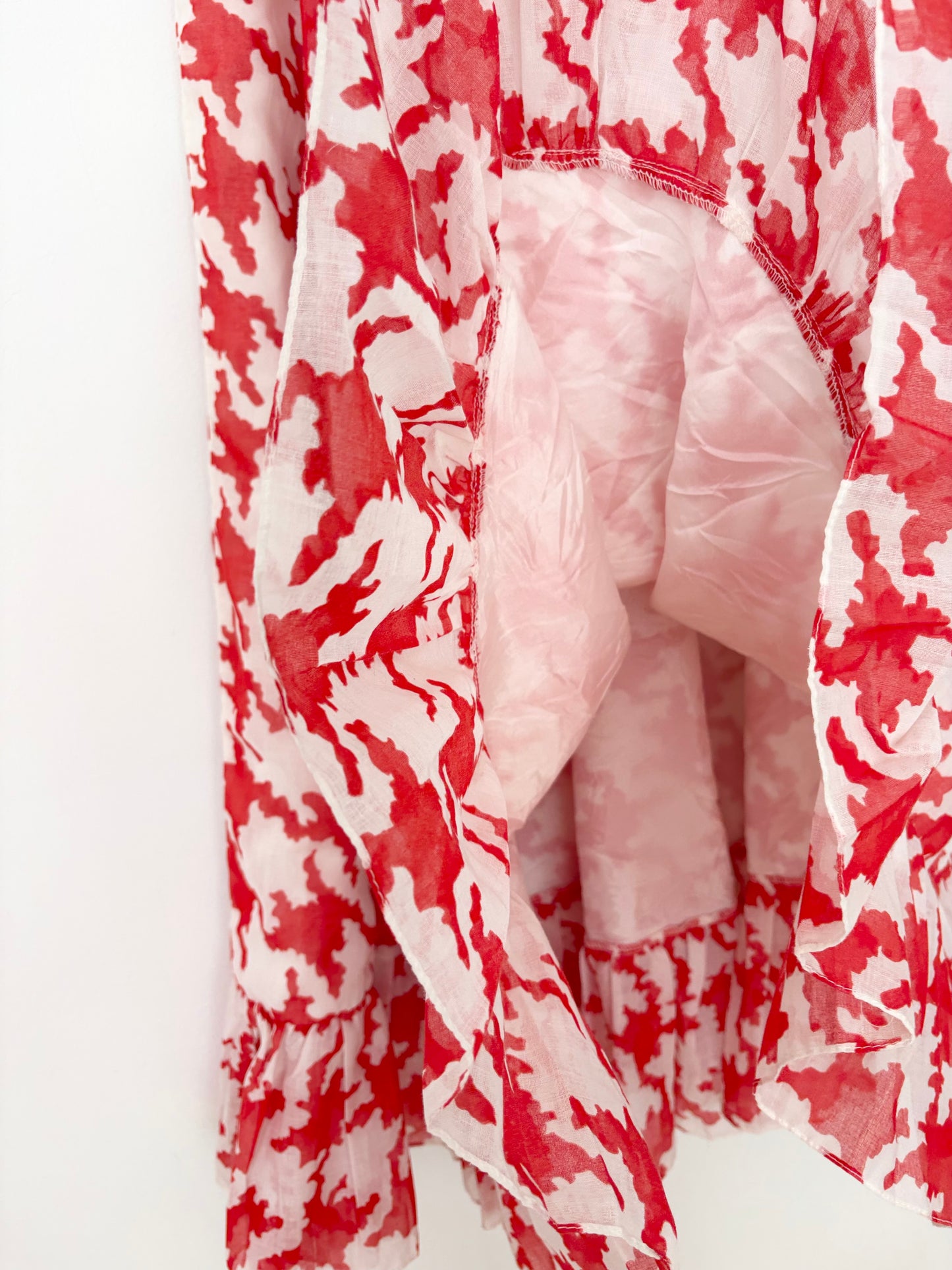 Vintage printed tiered maxi skirt W26