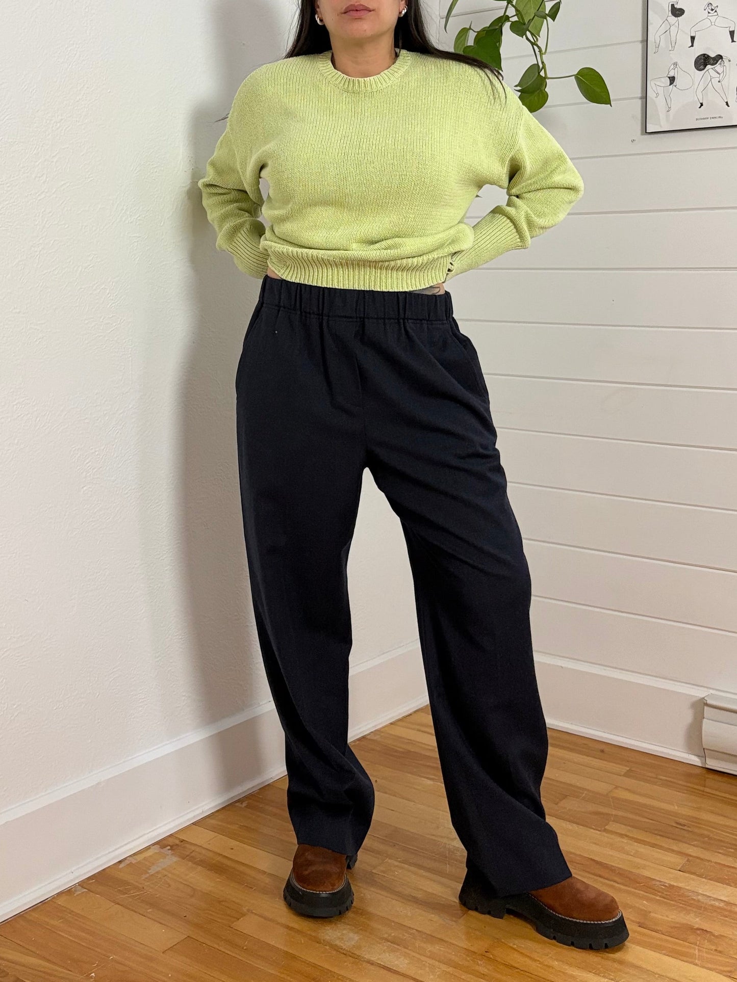 Pantalon en flanelle de laine Maxmara Weekend, taille XL