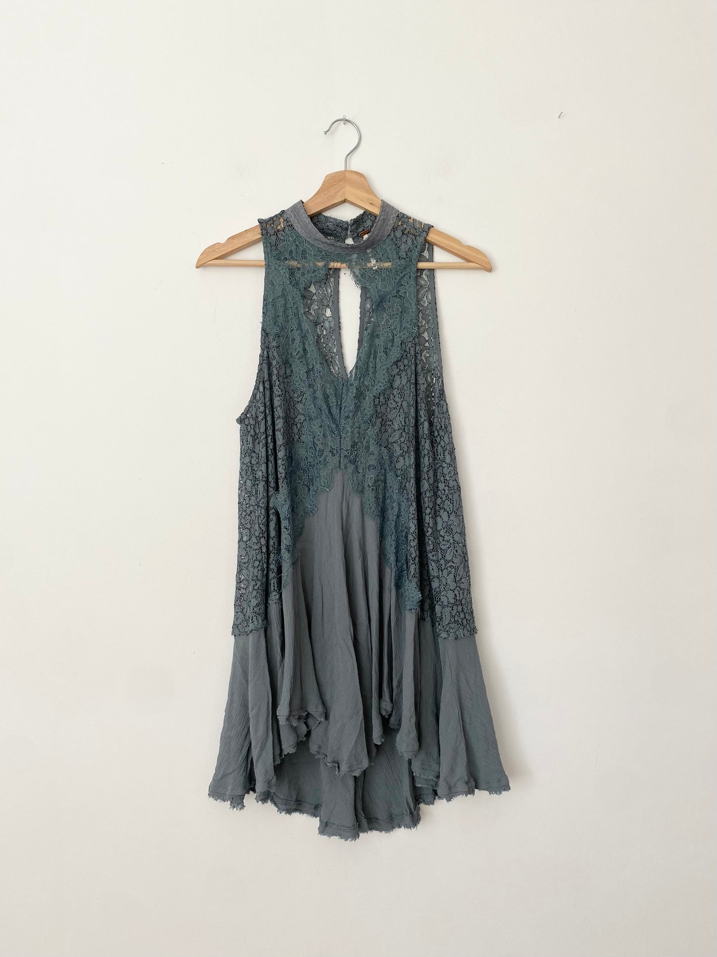 Free People sheer lace high neck dress Medium