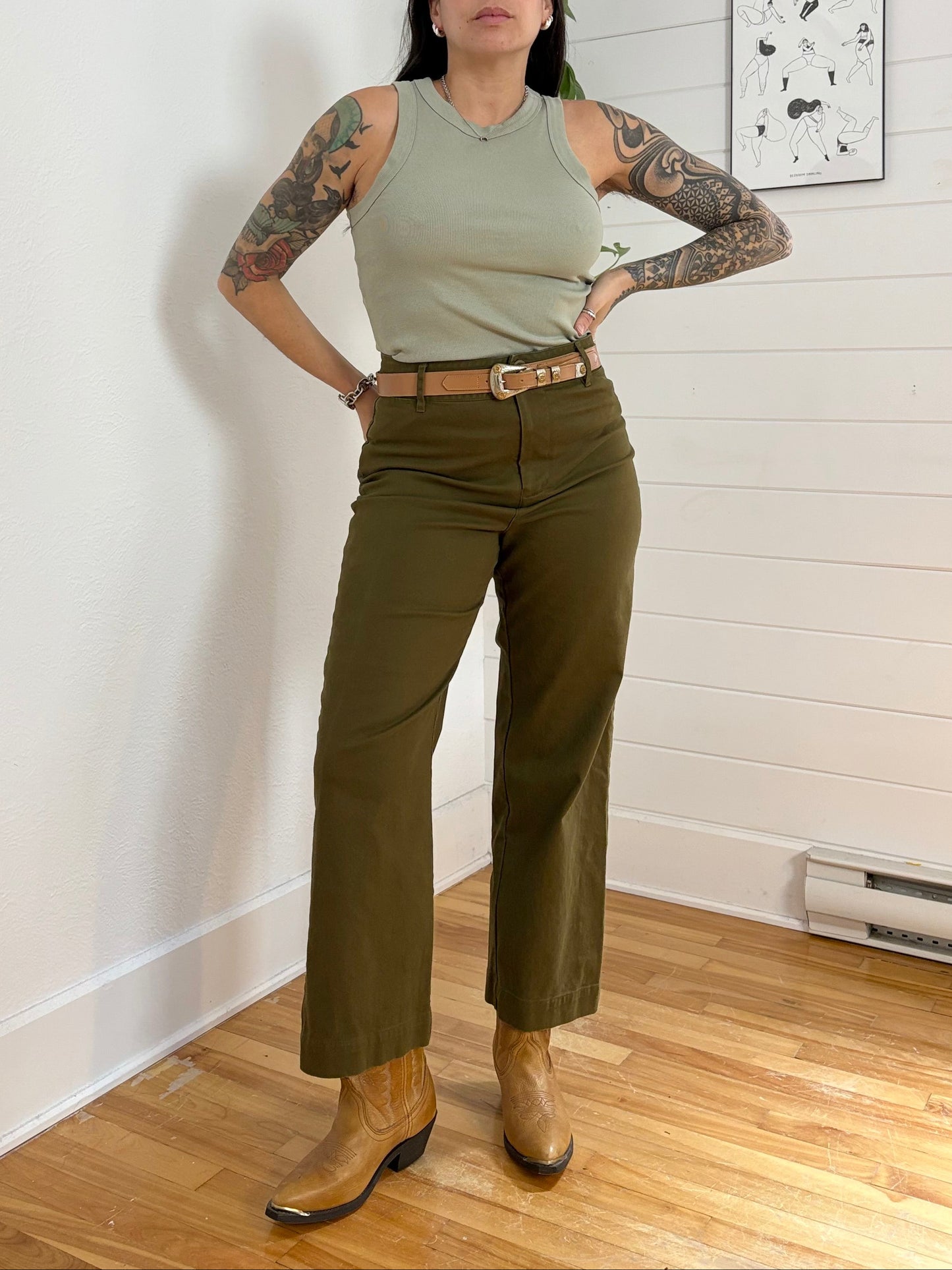 Hudson North Khaki crop chinos W28