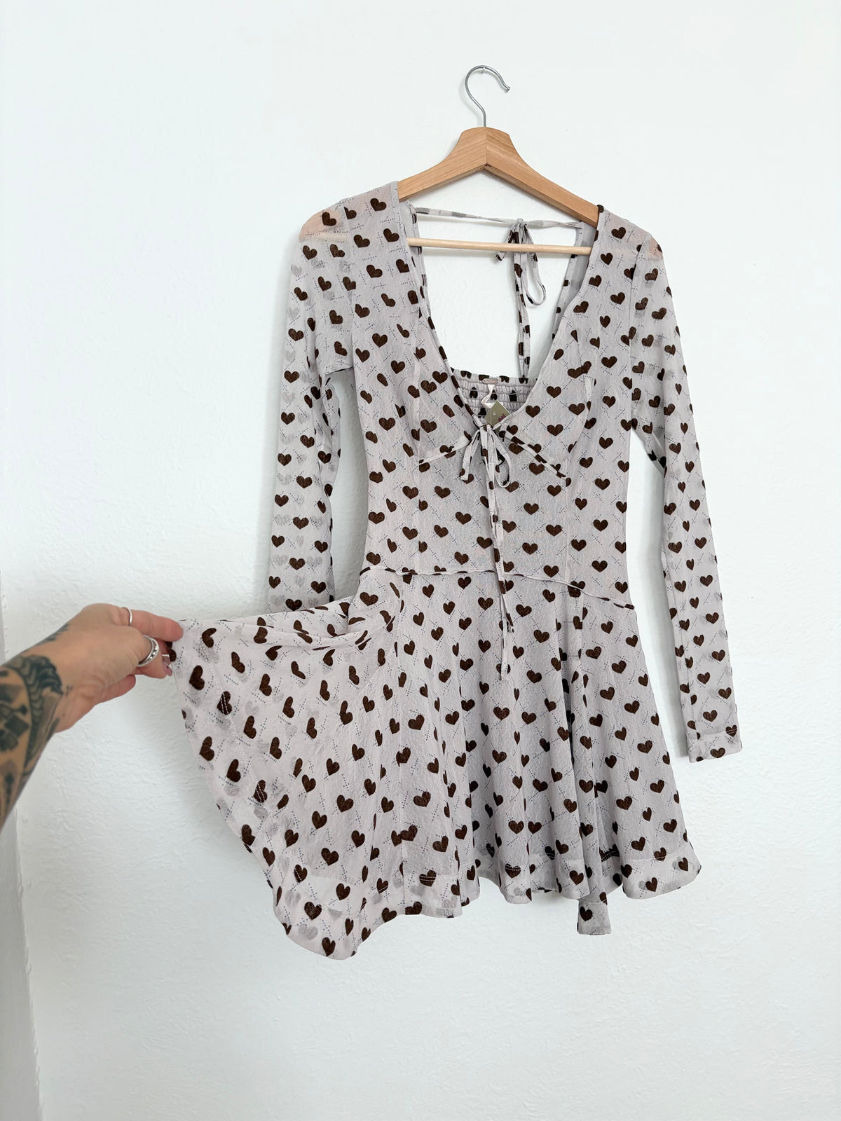 Free People sway with me flocked mini dress Small