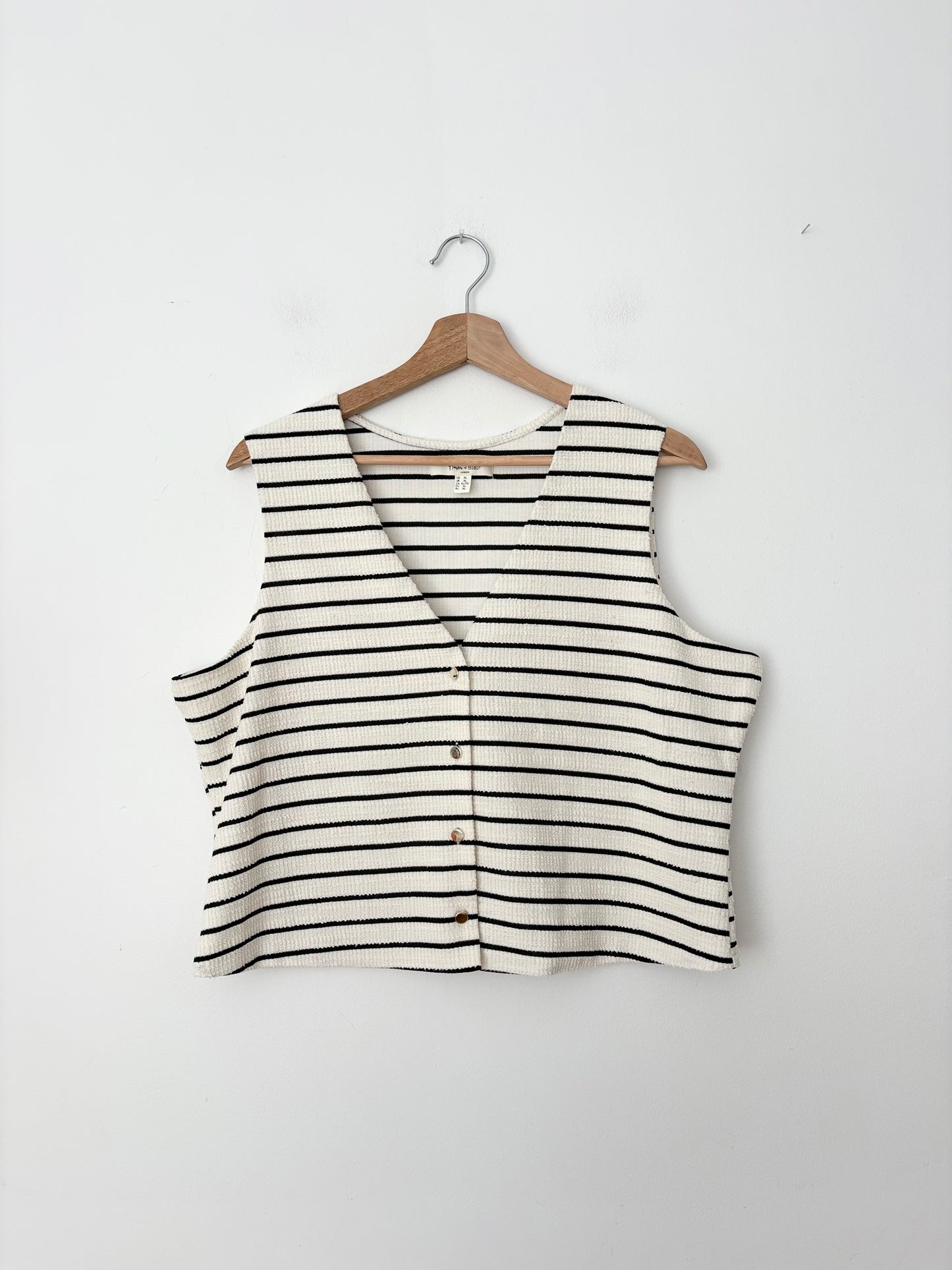 Haver & Blair linen blend stripe vest XL