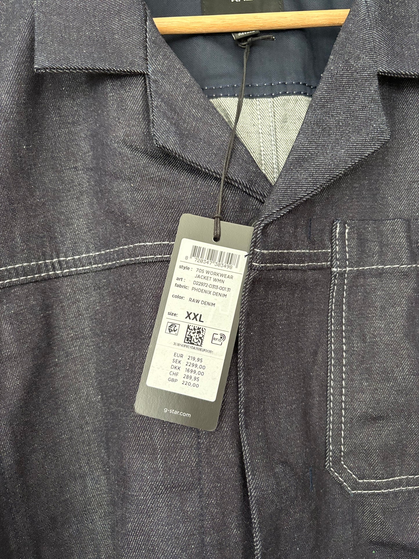 Veste en jean G-Star Raw Premium années 70, taille 2XL