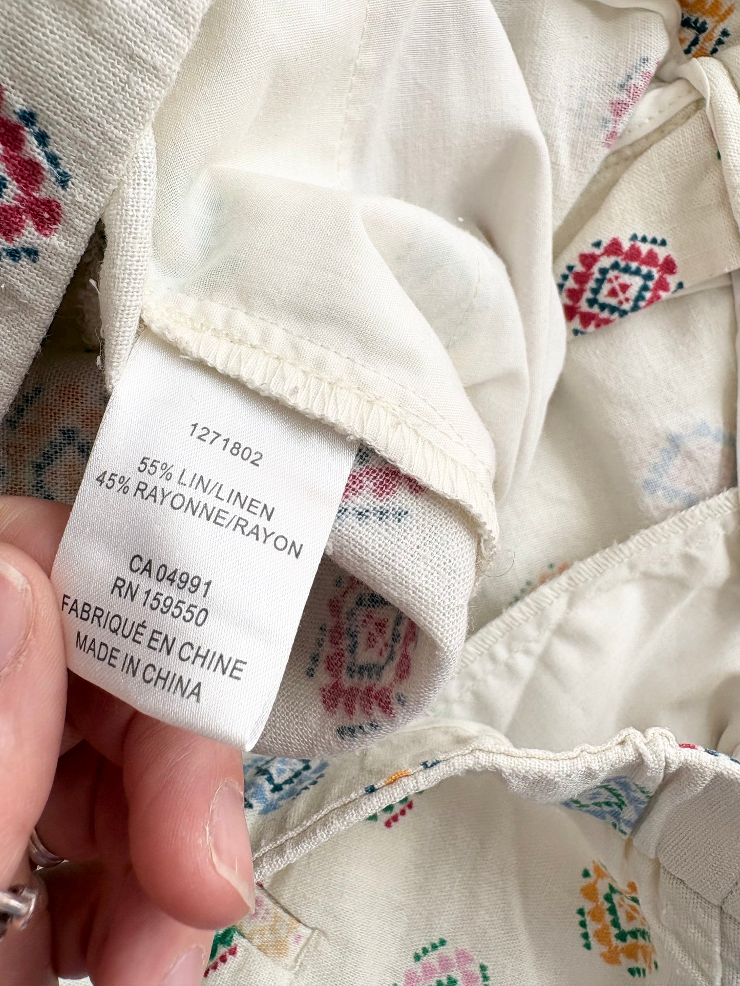 Maison d'Amélie linen blend printed trousers Large