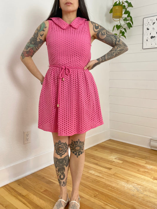Juicy couture collared eyelet dress Small
