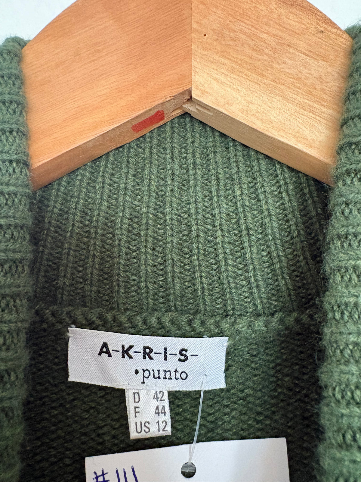 Akris Punto wool blend knit funnel neck cardigan M/L