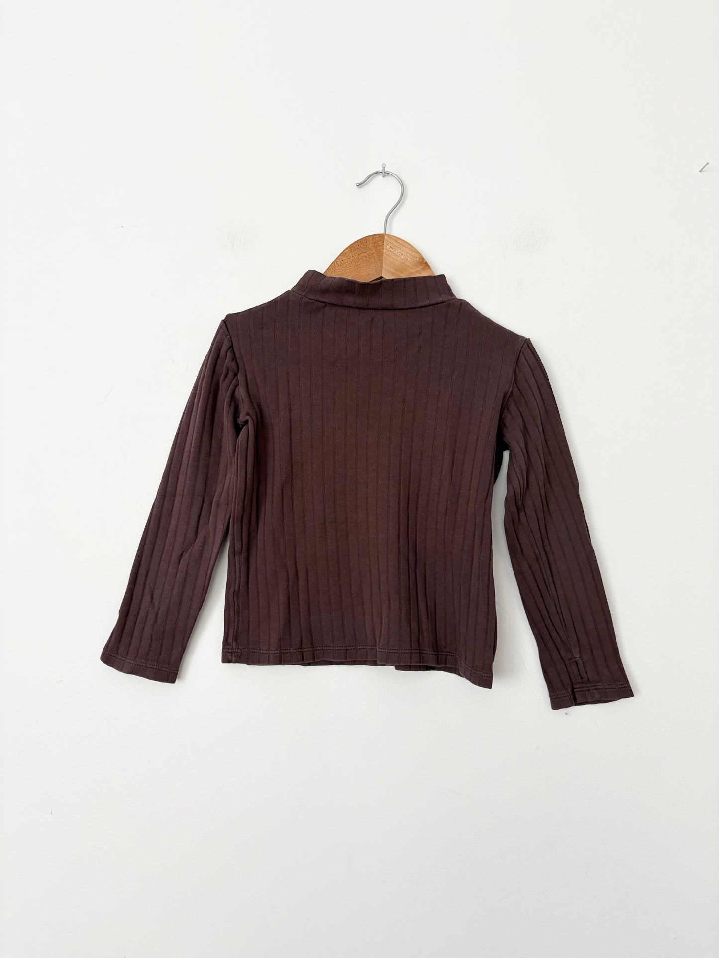 Facade apt. chocolate brown ribbed turtleneck 3T