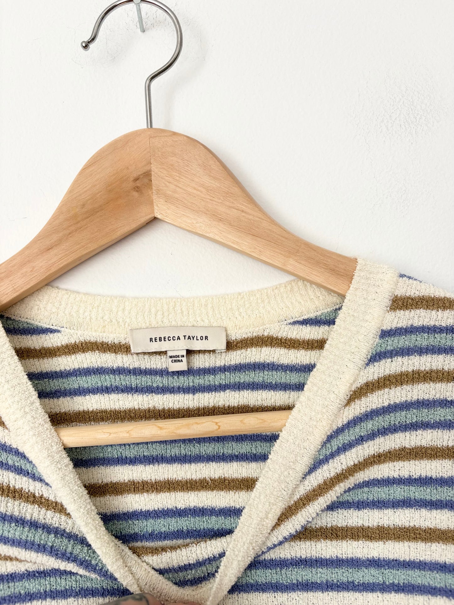 Ensemble jupe mi-longue en bouclé rayé Rebecca Taylor S/M