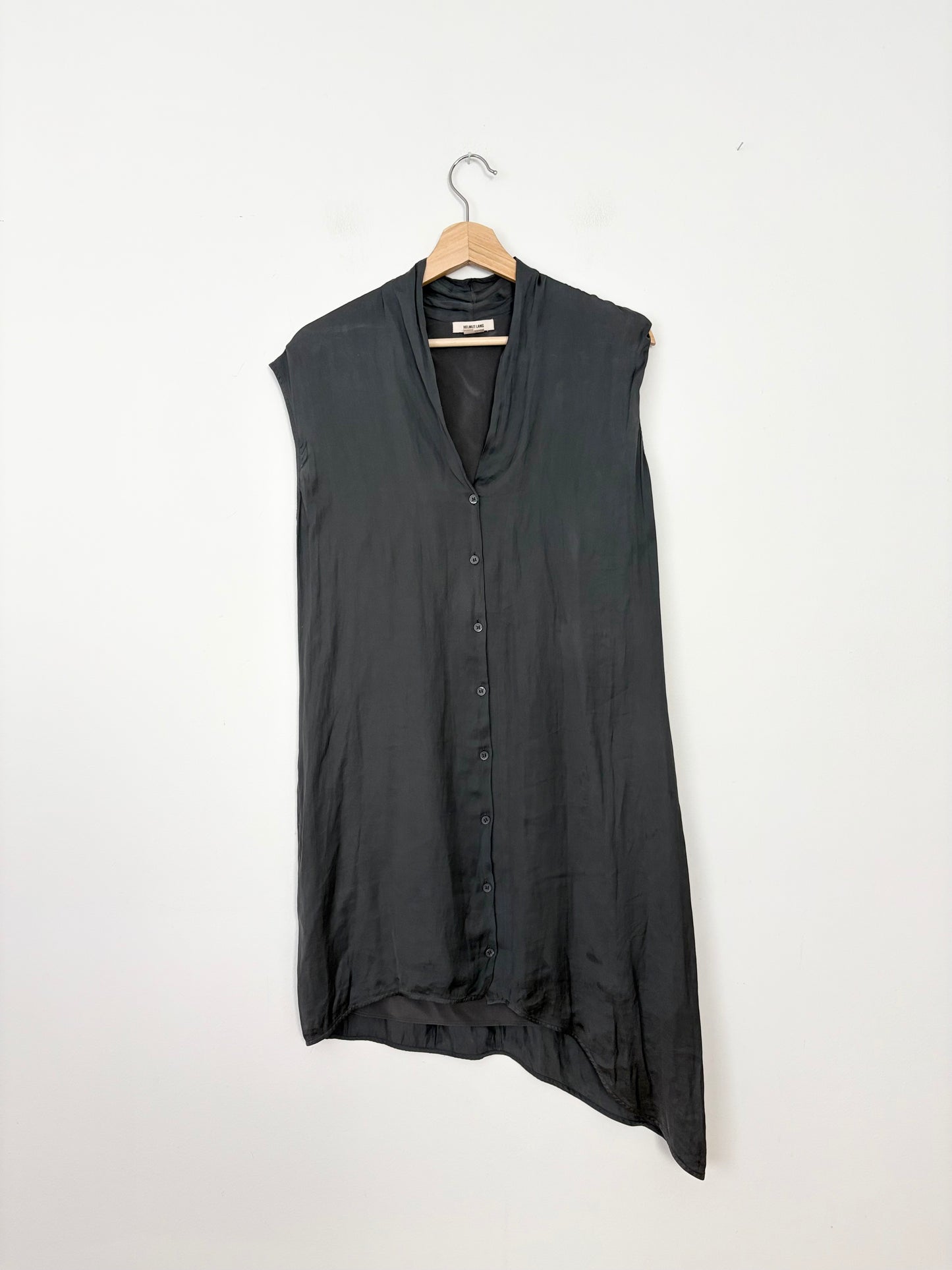 Helmut Lang silk asymmetrical shirt dress Small