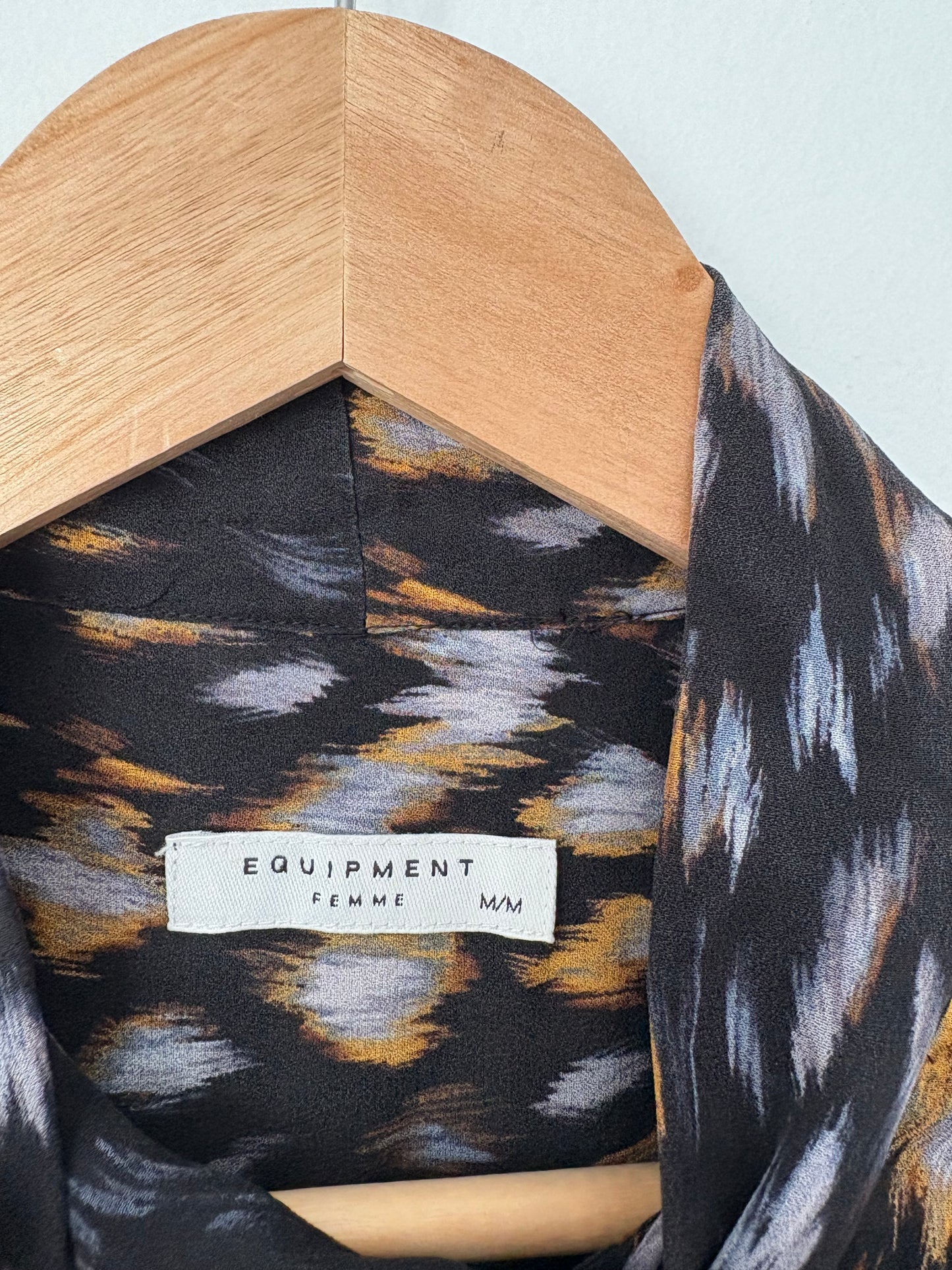 Blouse lavallière en soie imprimé léopard Equipment Femme Medium