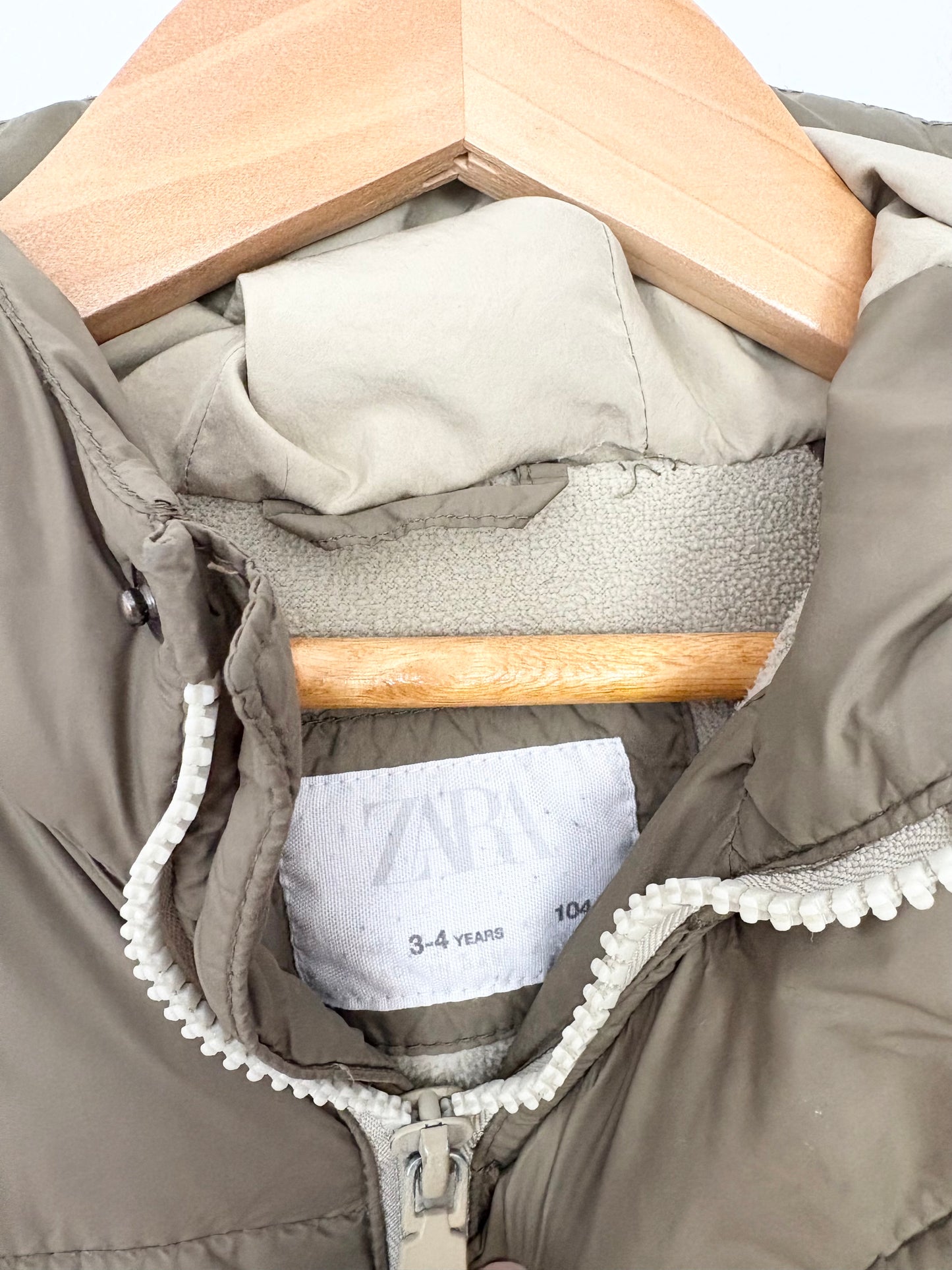 Zara puffer coat 3/4Y