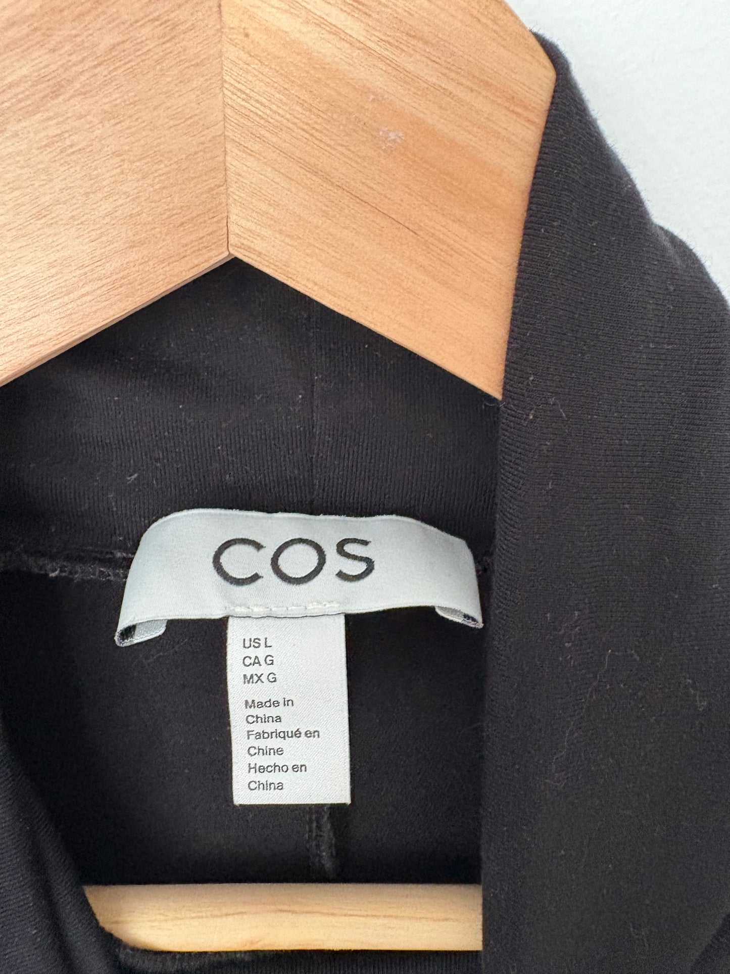 Robe midi froncée à col montant COS, taille L