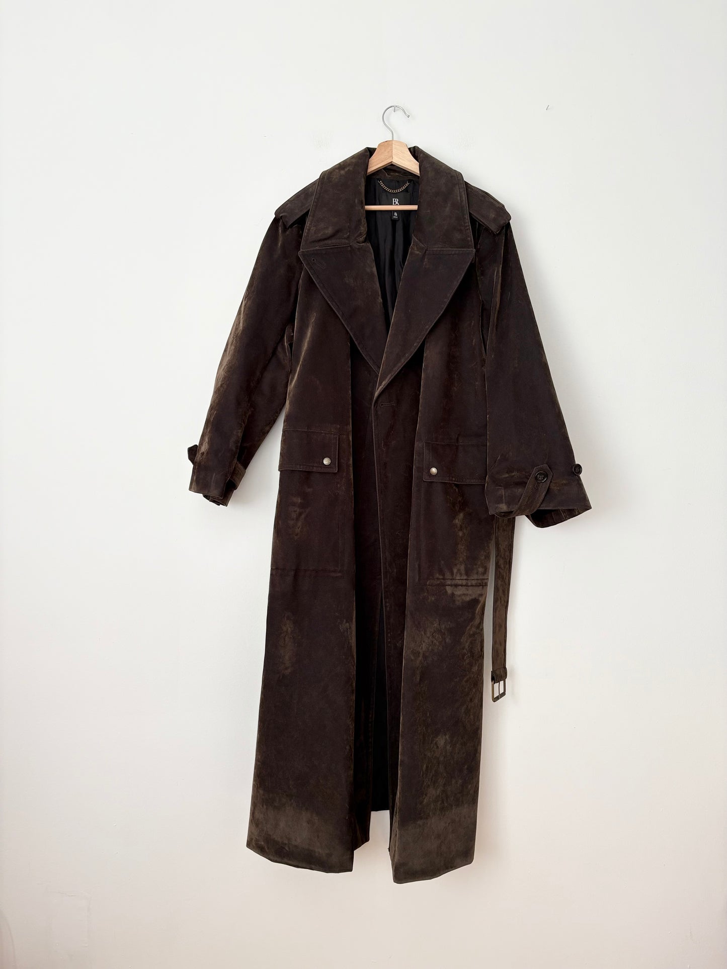 Banana Republic Amalia velour trench coat XL