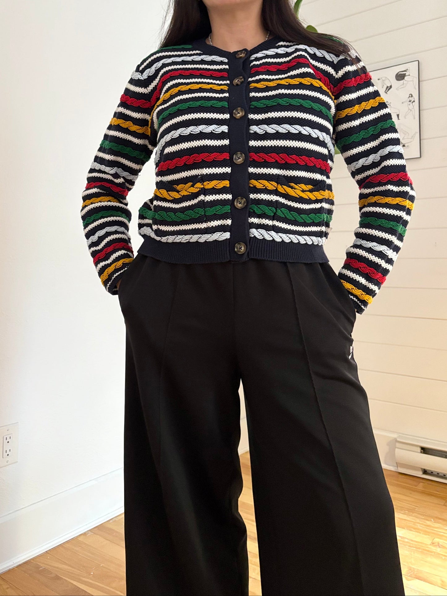 La Ligne  X Target rainbow textured cardigan Large