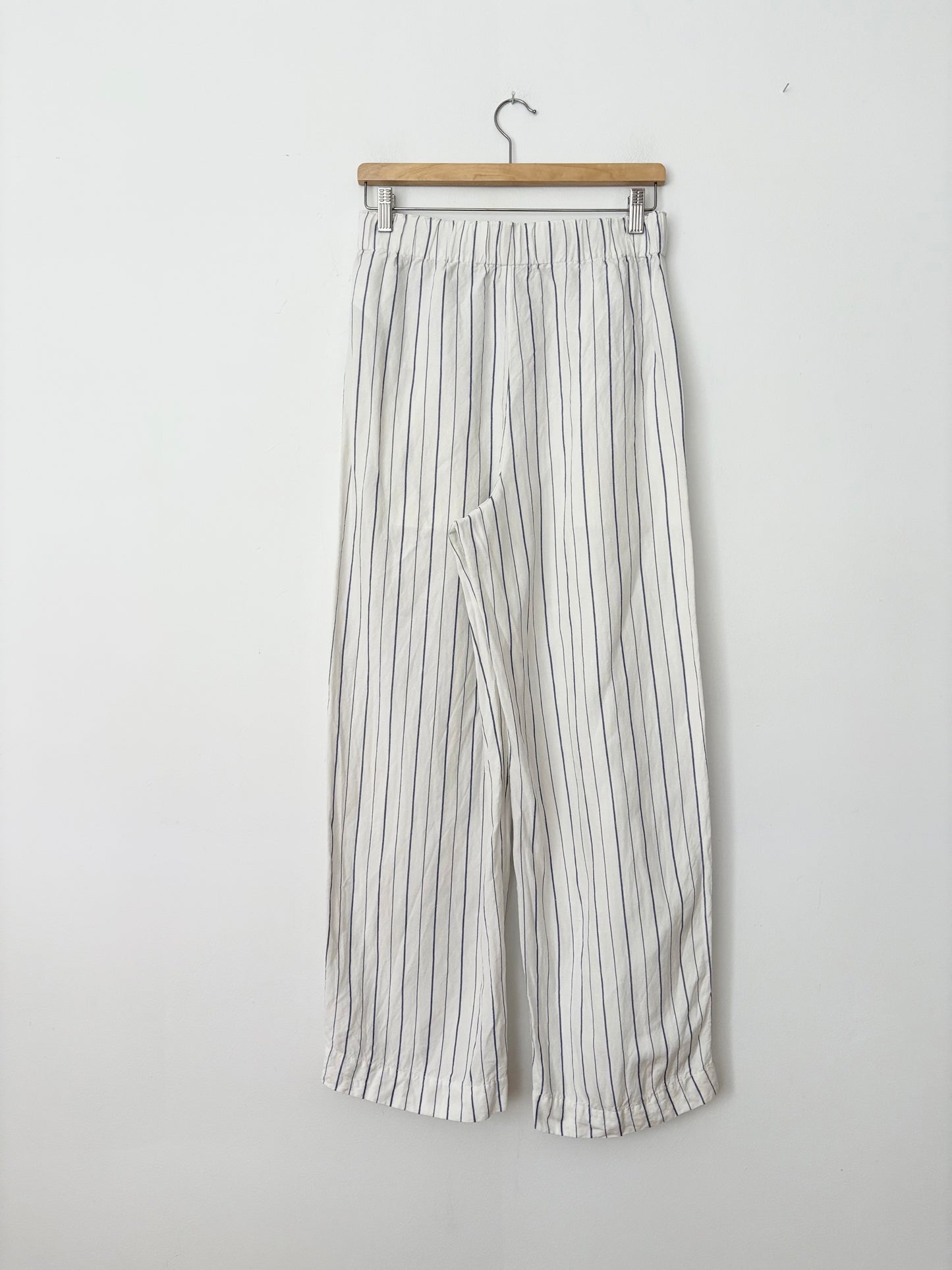 Madewell linen wide leg pants in stripe Small