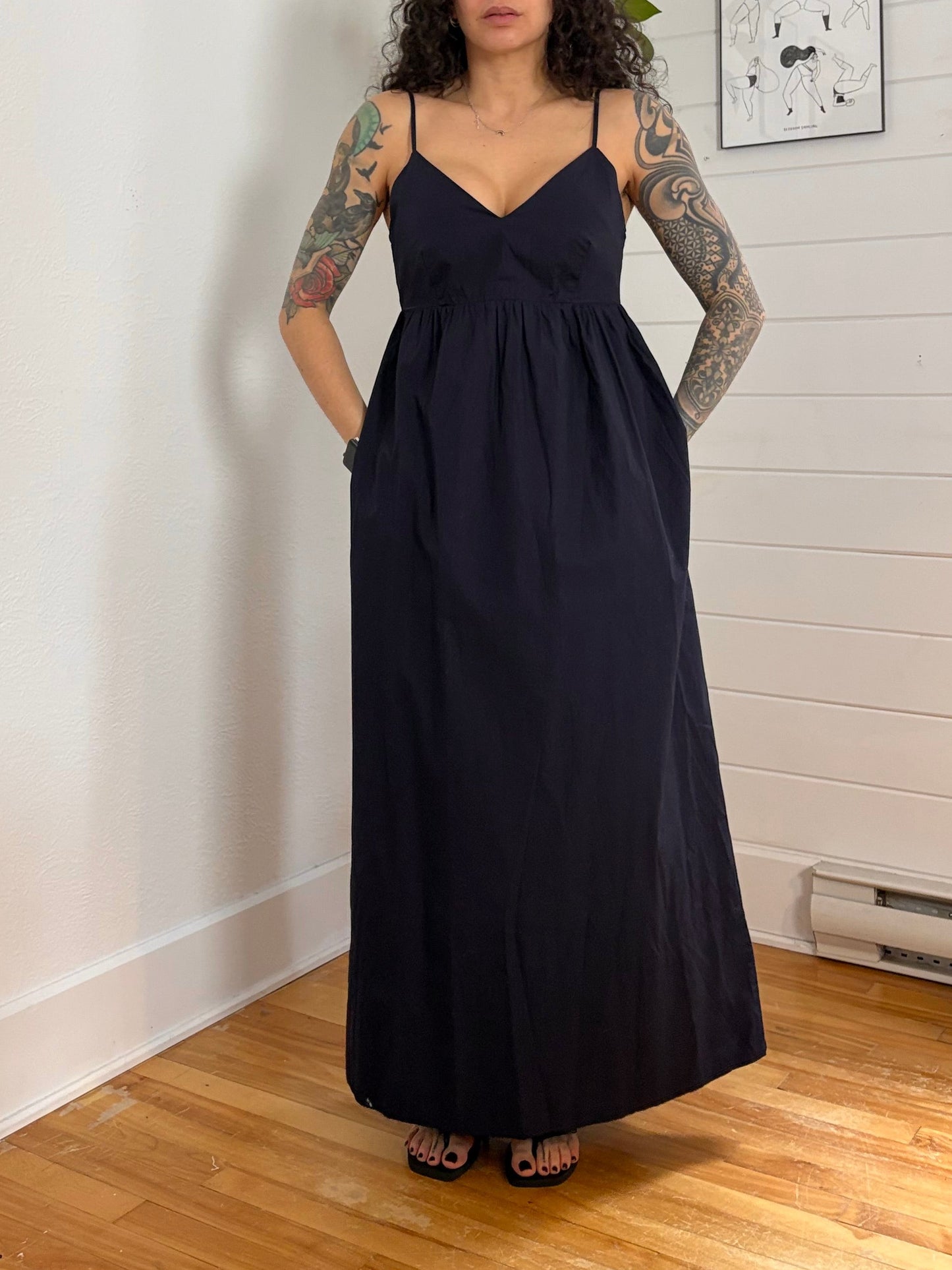 Robe longue sans manches en coton bio Quince, taille S